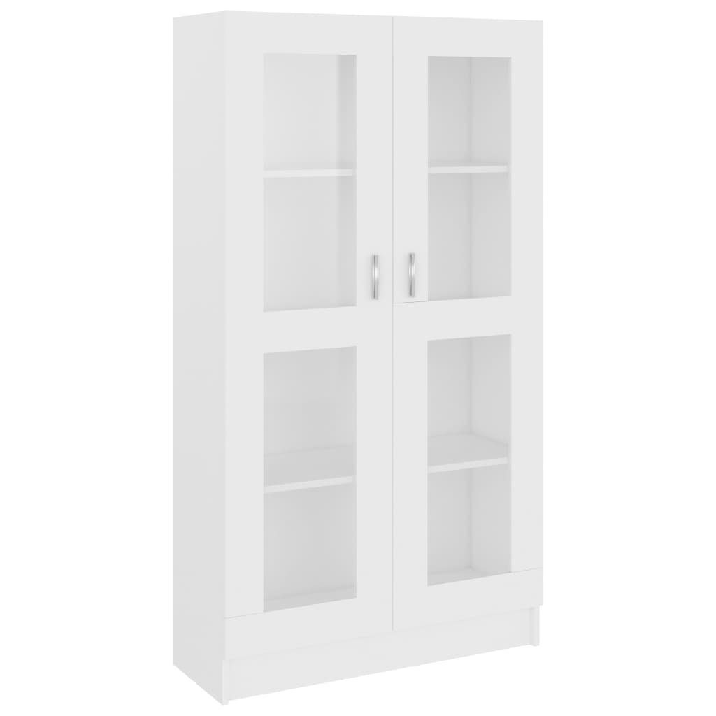 vidaXL Vitrine NA Bücherschrank Vitrinenschrank Vitrine Weiß 82,5x30,5x150 cm Spanpla