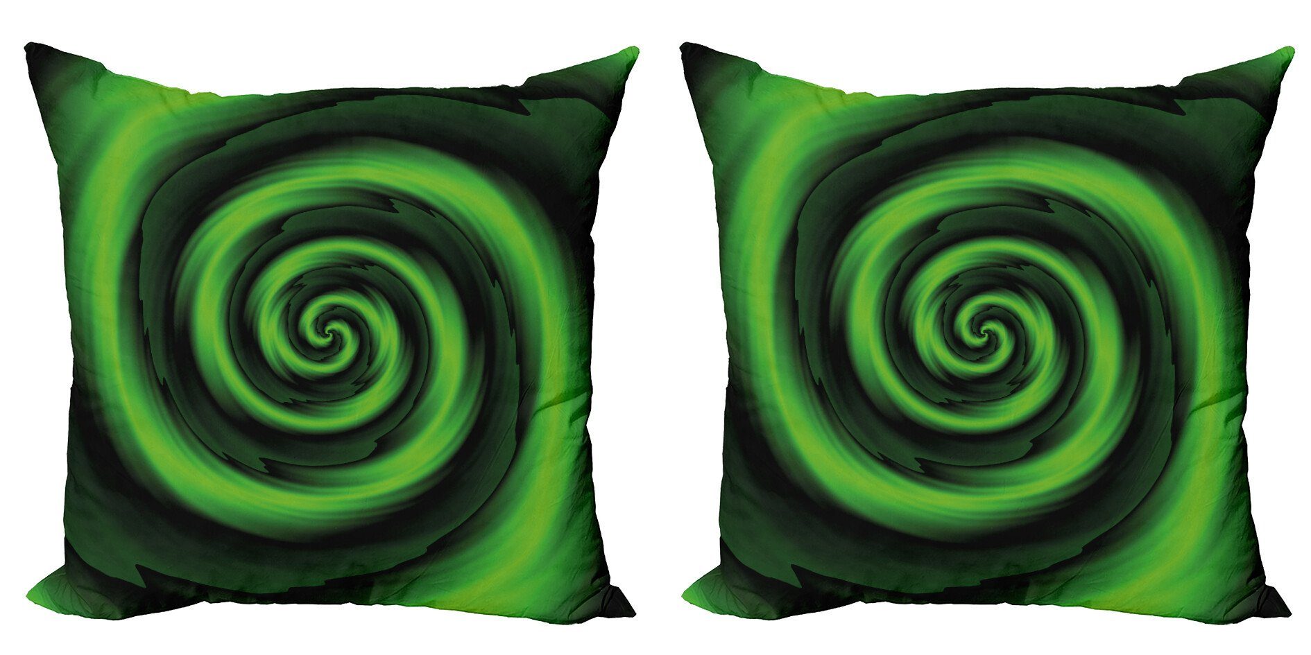 Kissenbezüge Modern Accent Doppelseitiger Digitaldruck, Abakuhaus (2 Stück), Grün abstrakte Spiralen
