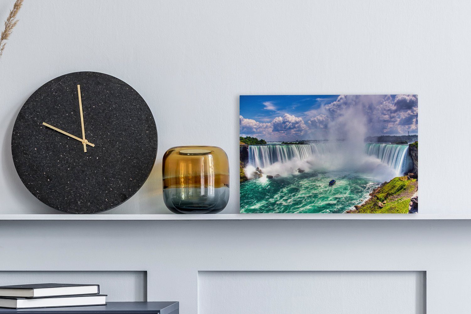 der Niagarafälle, cm Farbenfrohes Wandbild 30x20 OneMillionCanvasses® Wanddeko, Aufhängefertig, Leinwandbild Leinwandbilder, (1 Panorama St),