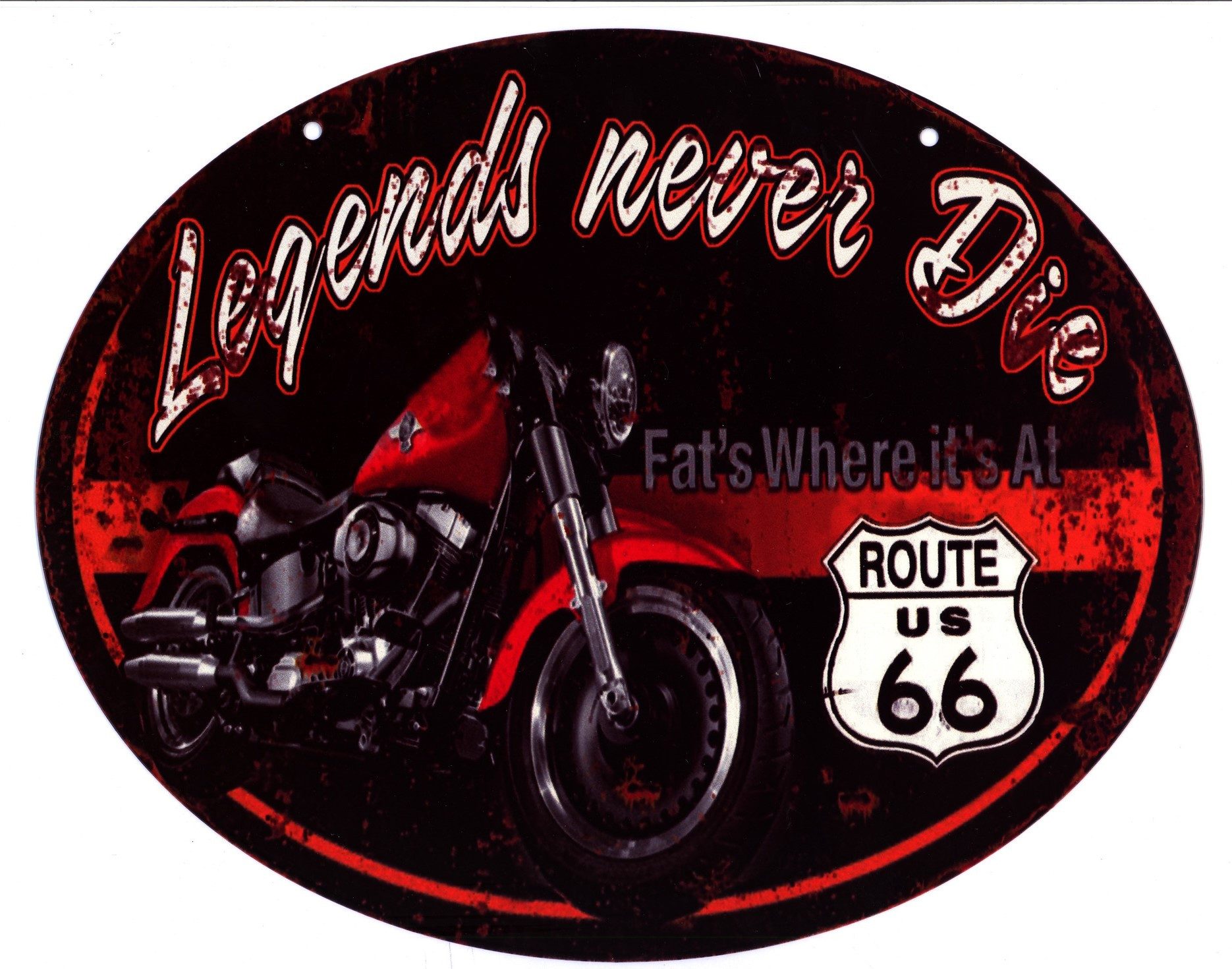 Moritz Metallschild Blechschild Legends Never Die Route 66, (Einzeln), 20 x 25cm Vintage Retro Deko Schild Metallschild Wandbild Schild
