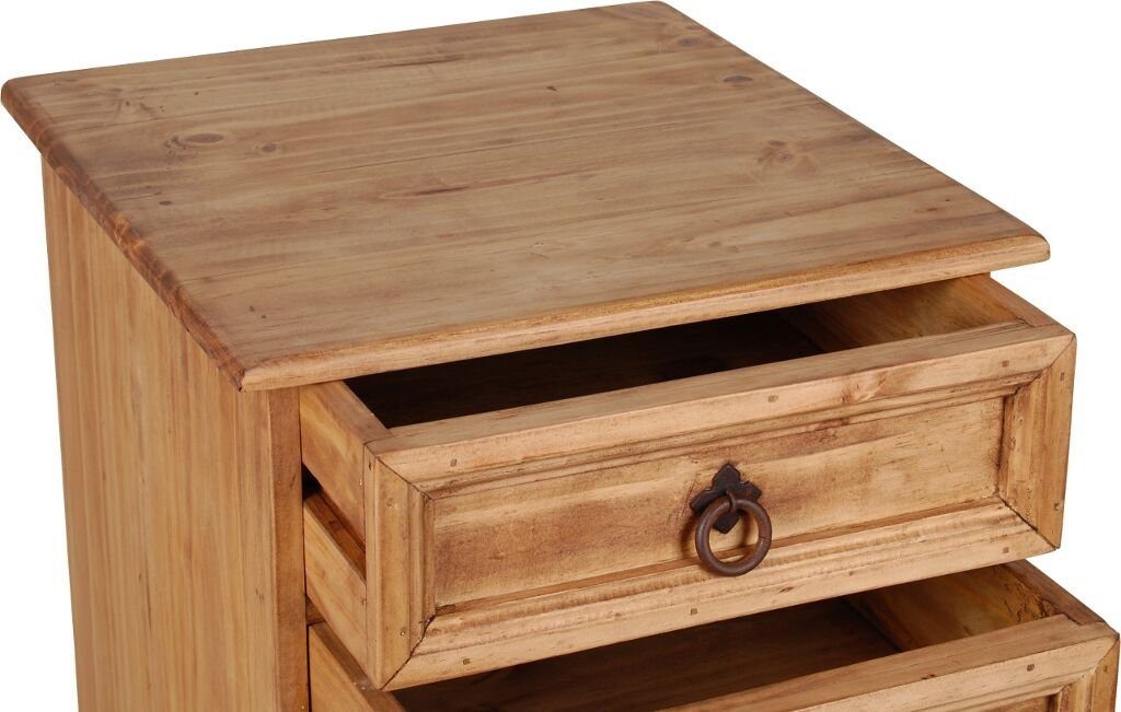 MiaMöbel Nachttisch Mexico, aus massivem Pinienholz Honig