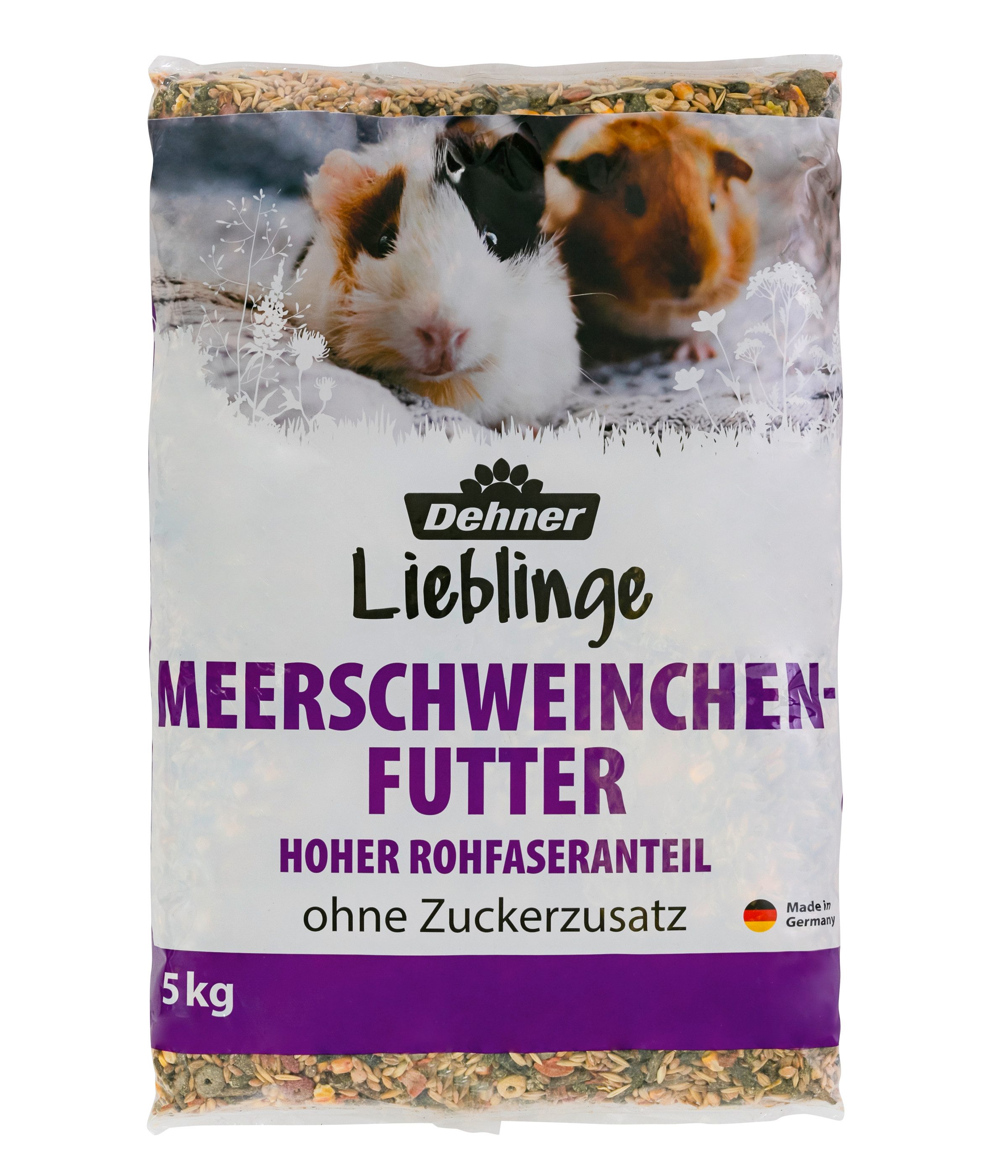 Dehner Lieblinge Meerschweinchen Корм, 5 kg / 10 kg, 5000g, hoher Rohfaseranteil, hochwertiges Kleintierfutter