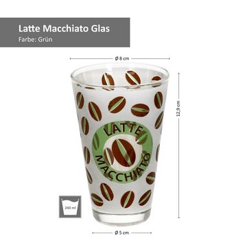 Ritzenhoff & Breker Latte-Macchiato-Glas 6er Set Latte Macciato 310ml Cremona Grün 12,9 cm - Ritzenhoff 0806182, Glas