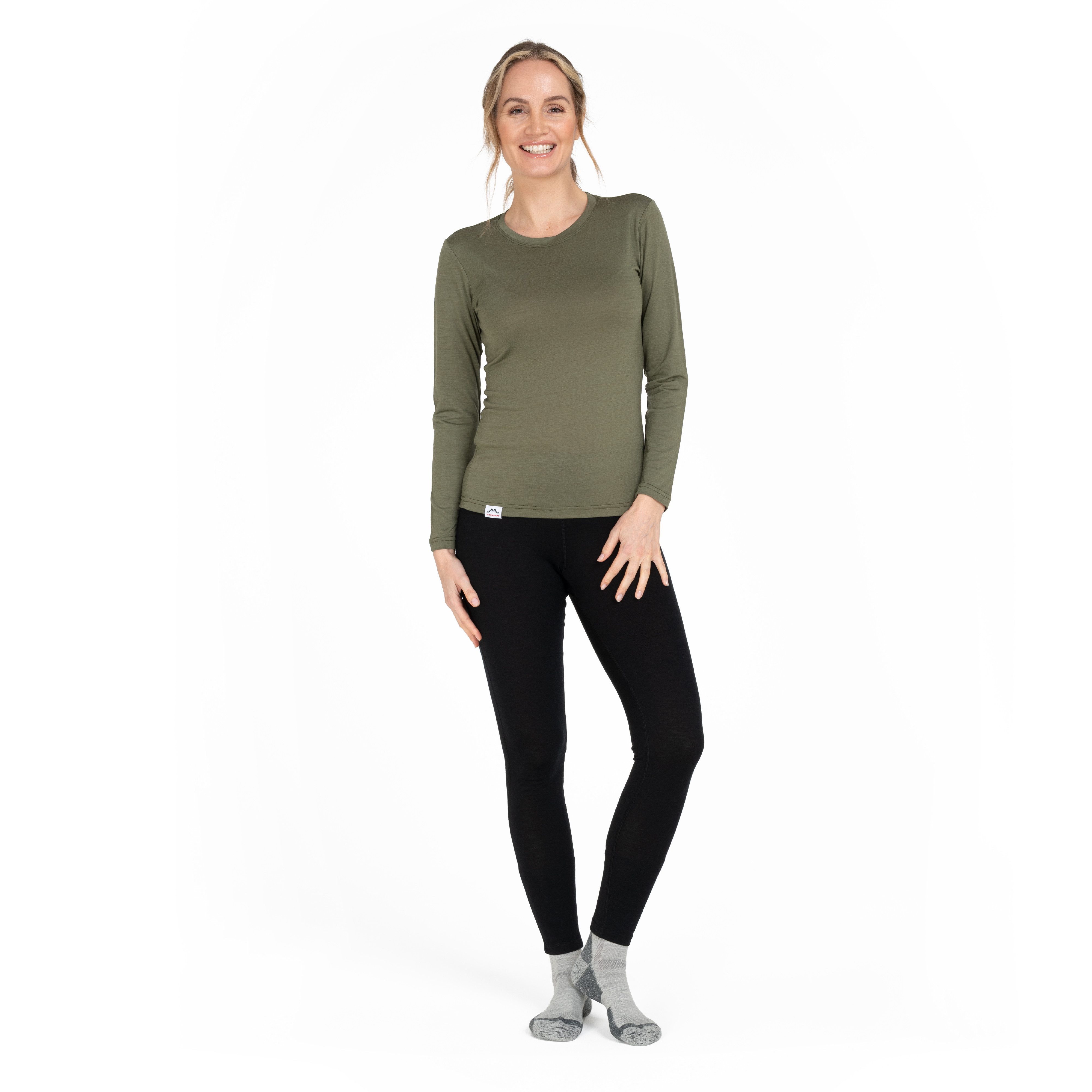 Alpenwert Langarmshirt Damen Longsleeve aus Merinowolle – atmungsaktiv & geruchsneutral Antibakteriell, Anti-Schweiß-Geruch, Outdoor & Funktionsshirt