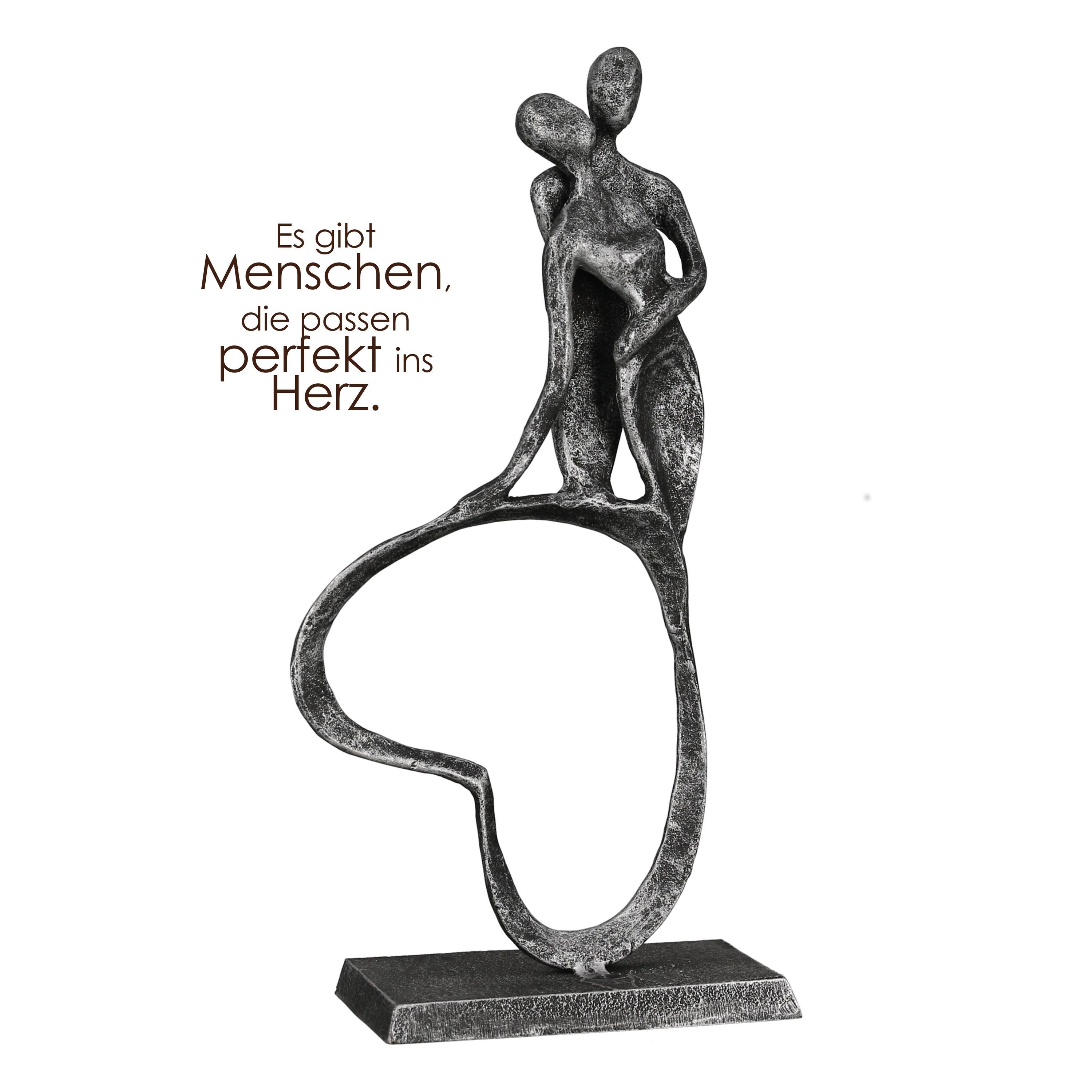 Skulptur STAND BY ME Skulptur - anthrazit, silber - Eisen - H. 23cm - Figur