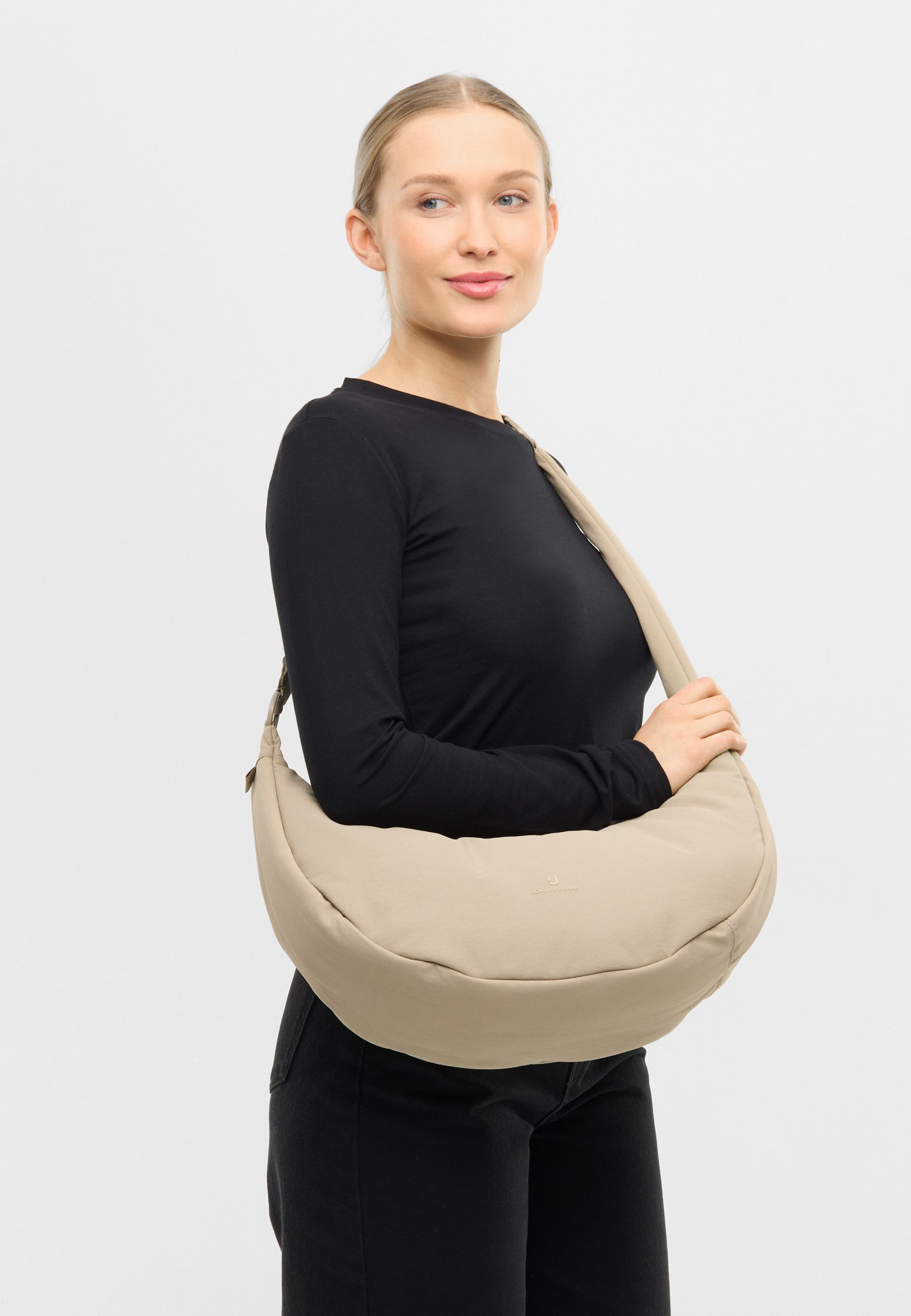 Johnny Urban Umhängetasche Lou Large Half Moon Bag, Wattierte Halbmondtasche, Zwei Looks in Einem