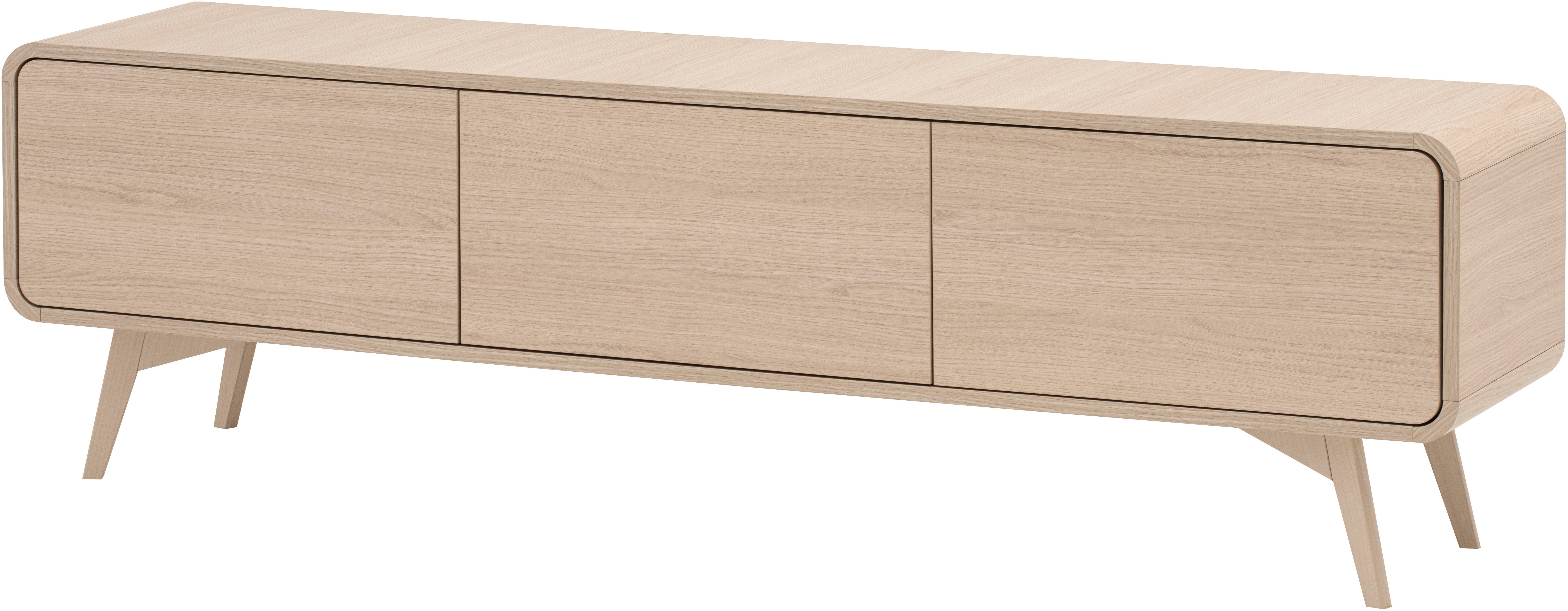 Home affaire Lowboard Torsby, moderner TV-Schrank, Kommode in Eiche Natur, TV-Unterschrank, abgerundete Ecken, ausreichend Stauraum, vielseitig einsetzbar