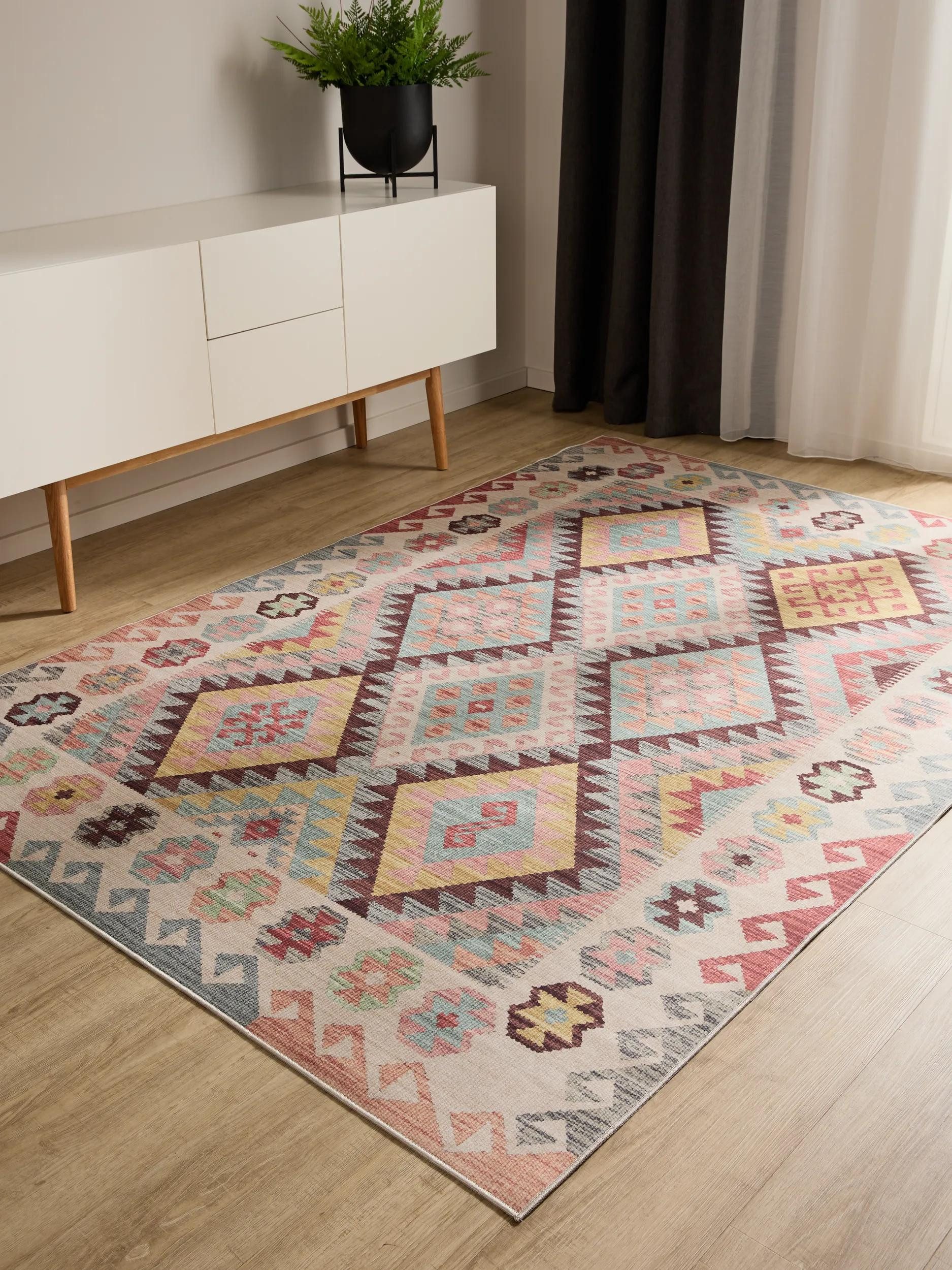 benuta Teppich George, rechteckig, Höhe: 5 mm, Vintage-Look, Kurzflor, Teppich Wohnzimmer, Schlafzimmer, Waschbar