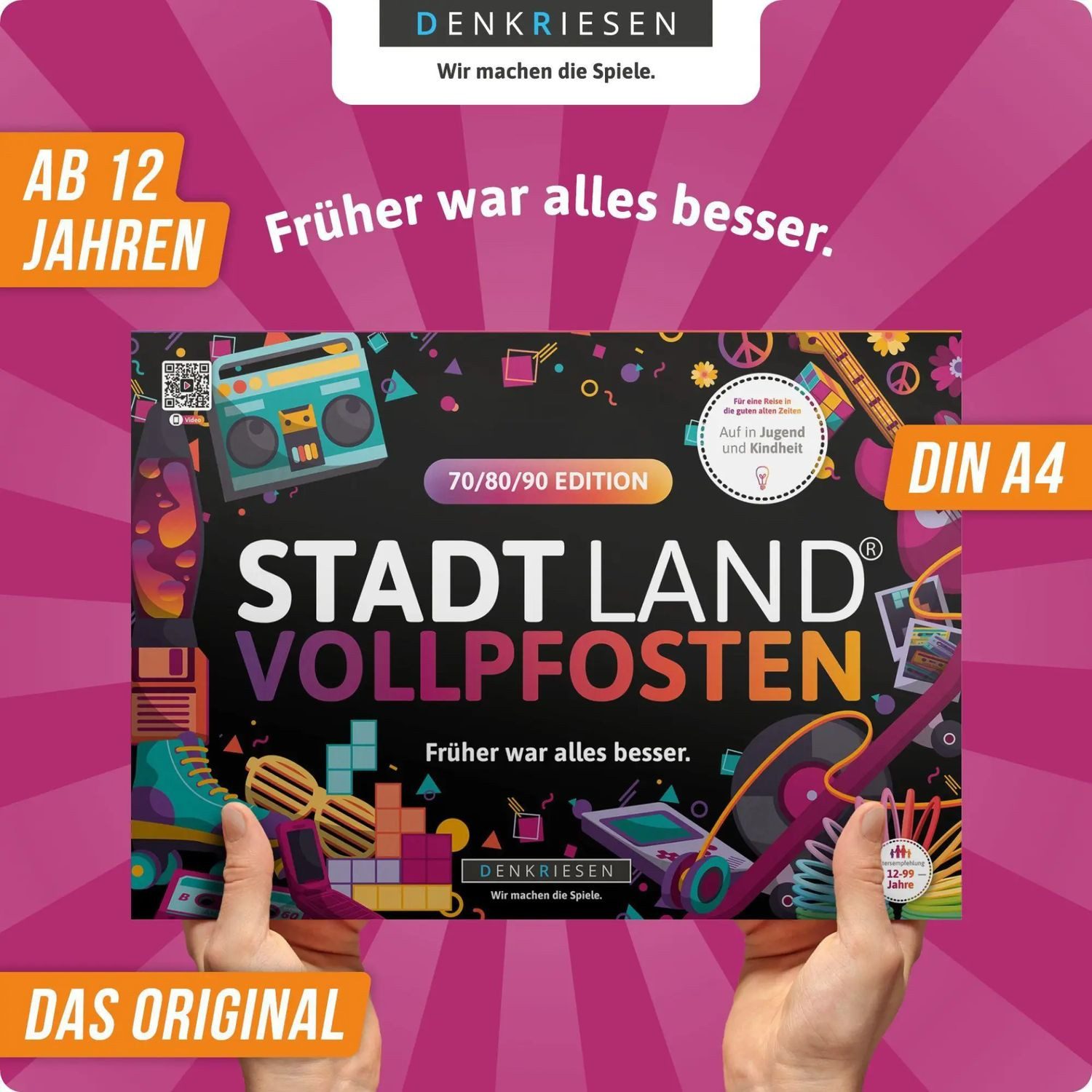 Denkriesen Spiel DENKRIESEN - STADT LAND VOLLPFOSTEN® - 70/80/90 EDITION - "Früher...