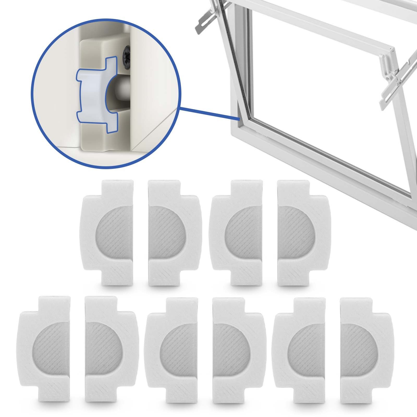 Adapter Universe Kellerfenster Kipplager Kellerfenster Verschluss Ersatzteil Weiß für z.B. MEA Mealon, (5 St)