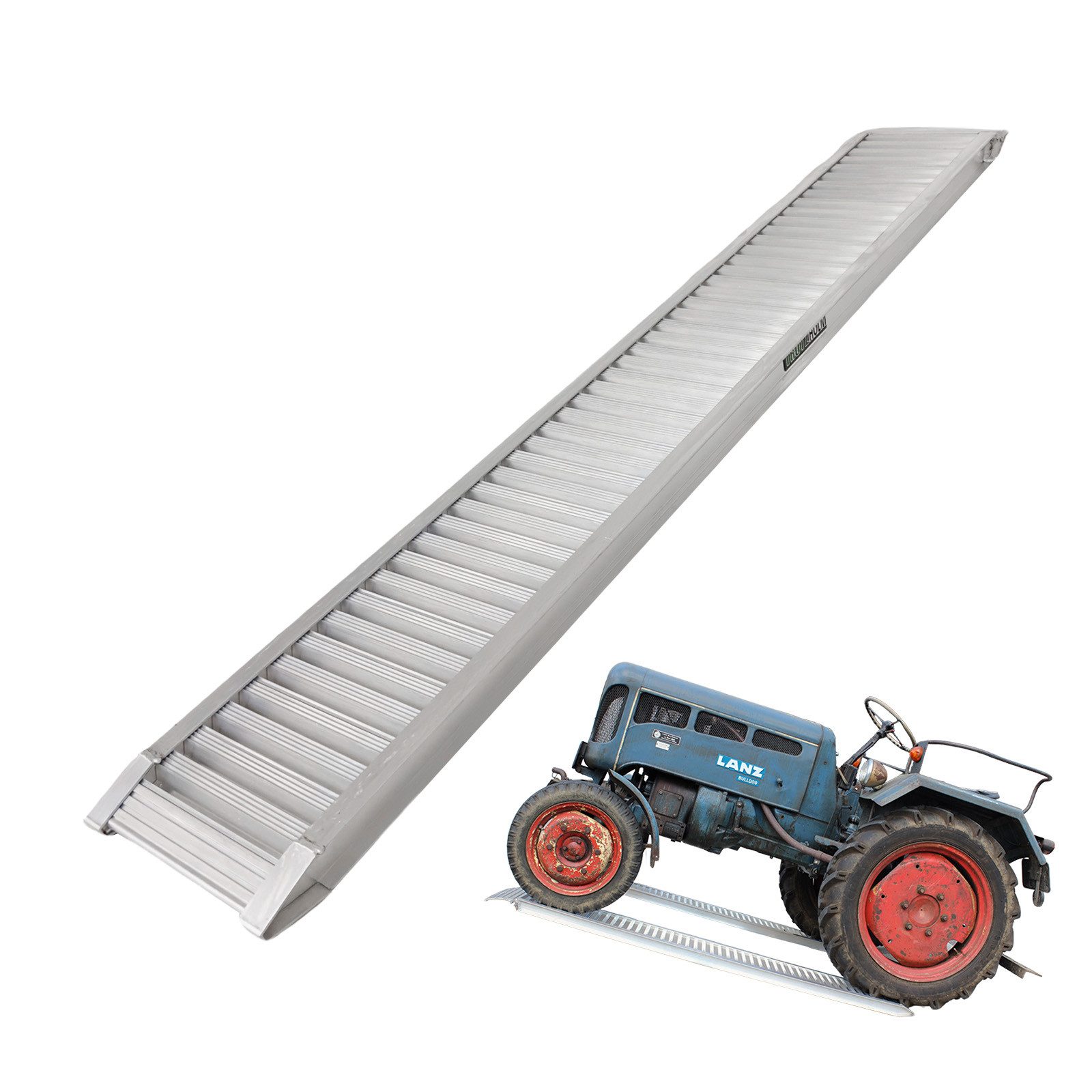 TRUTZHOLM Auffahrrampe 1x Schwerlastrampe 1000 kg Länge 200 cm Aluminium für Auto Maschinen (Stück, 1-St), gebördelt