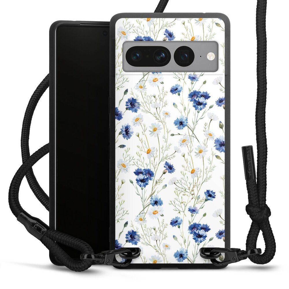 DeinDesign Handyhülle Muster Blume Blumen Flower Pattern 6, Google Pixel 7 Pro Premium Handykette Hülle mit Band Case zum Umhängen