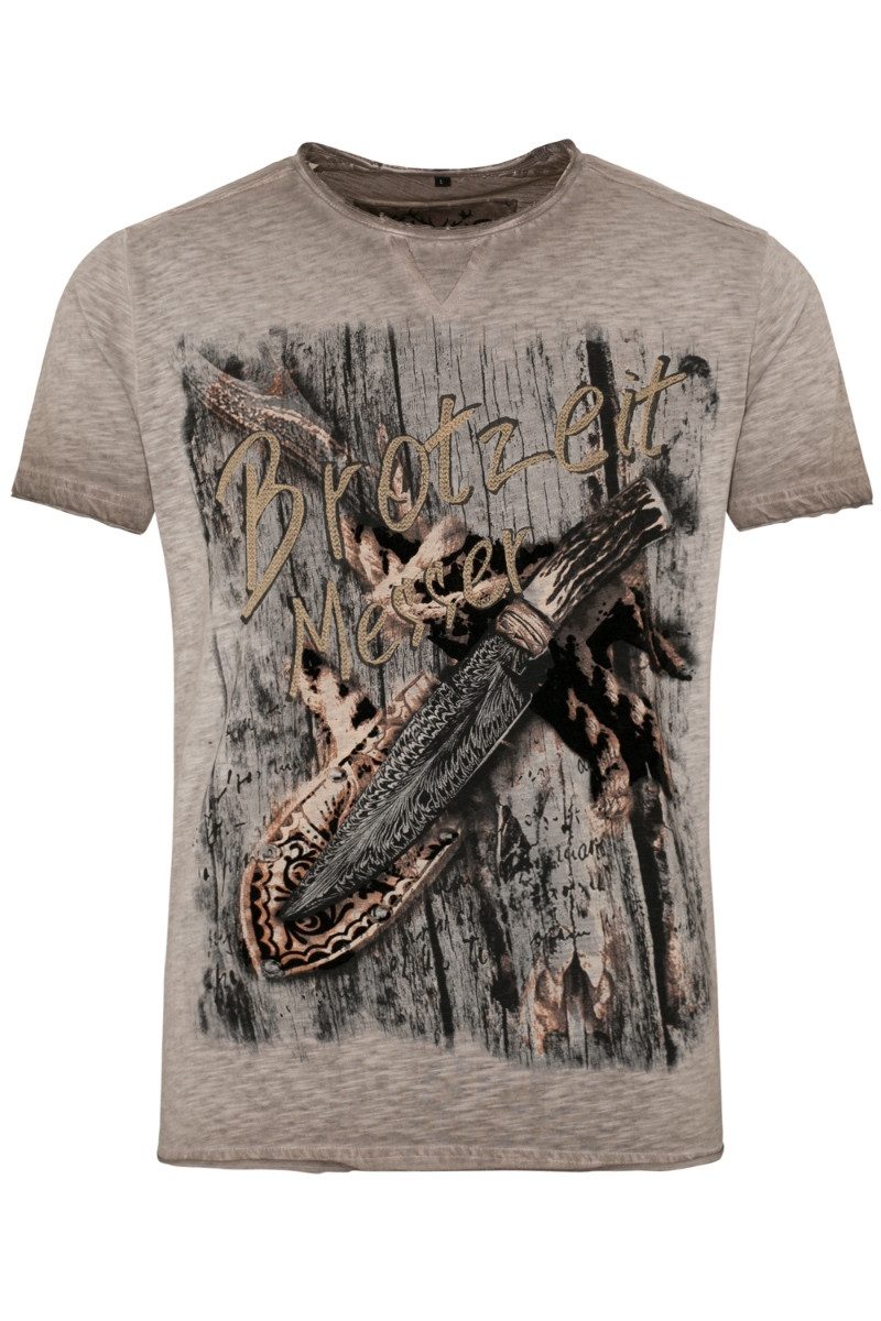 Trachtenshirt Trachtenshirt Herren - PARSIFAL - grau