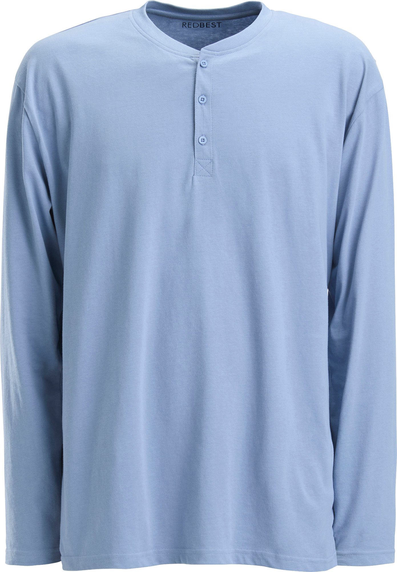 REDBEST Pyjamaoberteil Herren-Langarmshirt Single-Jersey Uni günstig online kaufen