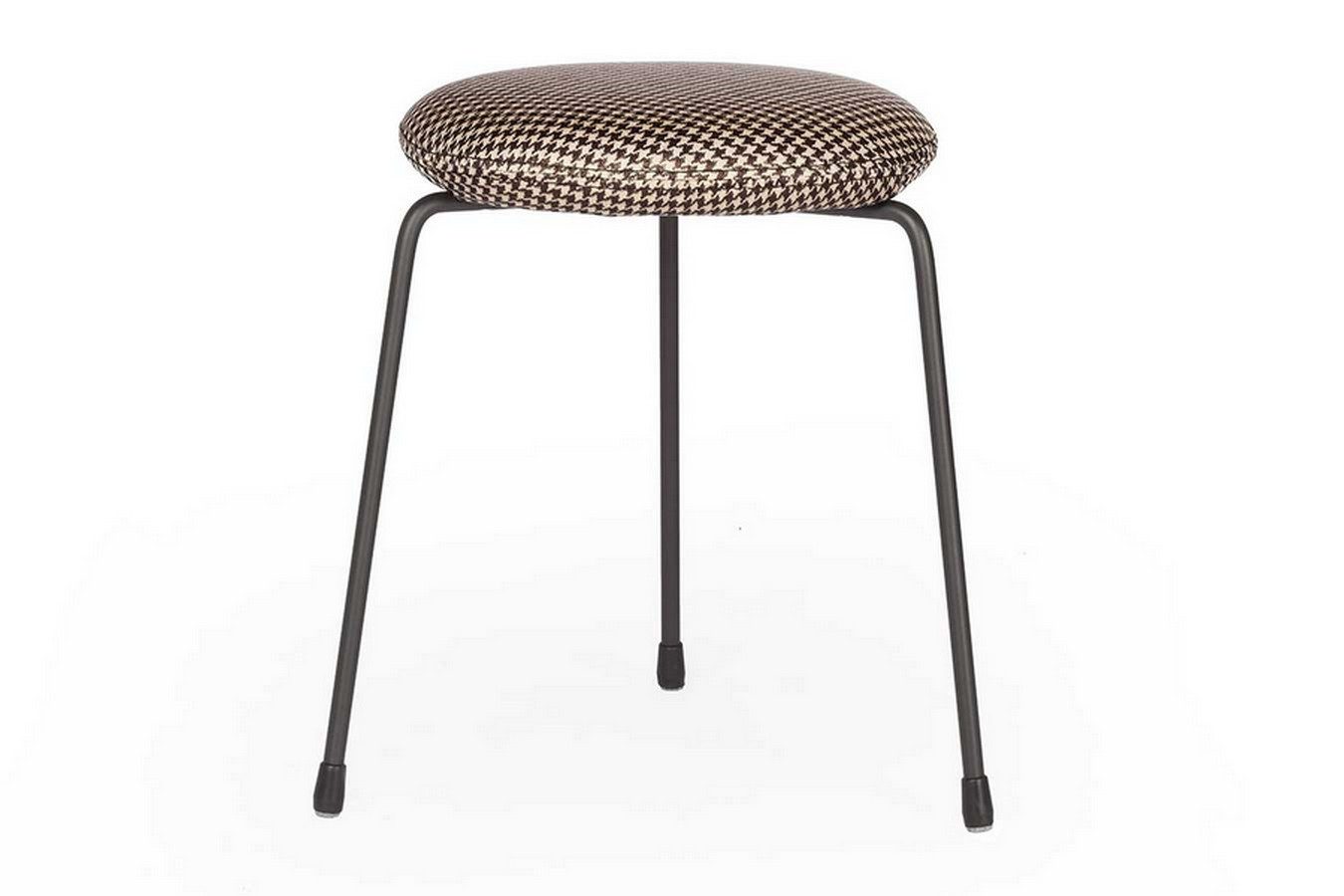 daslagerhaus living Fußhocker Hocker Stoff schwarz weiss
