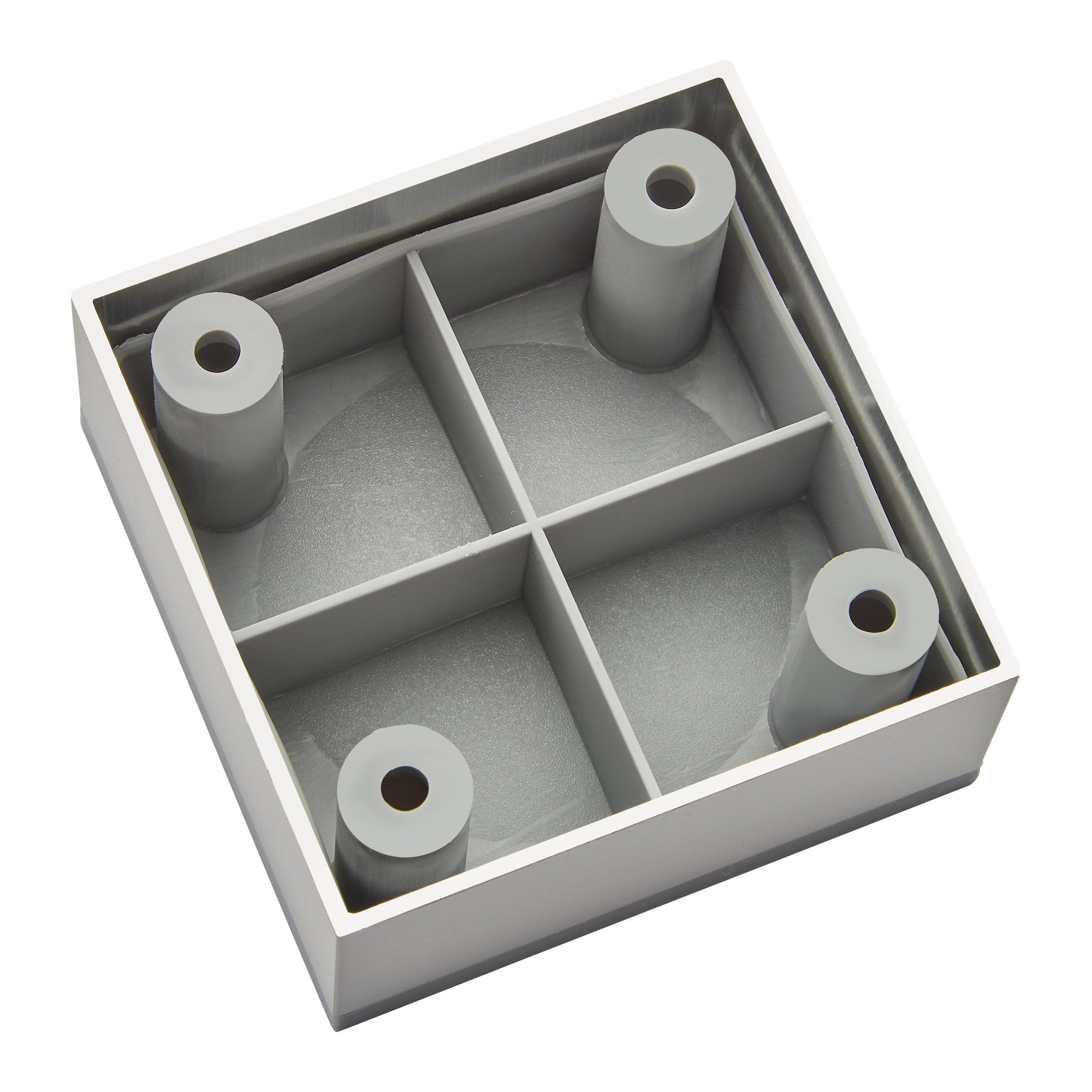 SO-TECH® Möbelfuß 4er Set MOTEL 65 x 65 mm Höhe: 25-35 mm, Höhe 25 mm, Silberoptik
