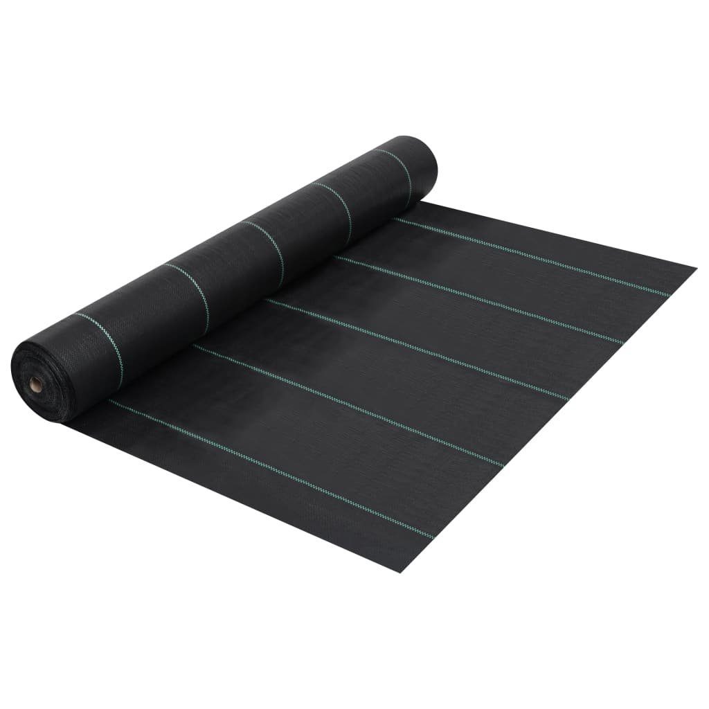 vidaXL Unkrautvlies Unkrautfolie Schwarz 2x5 m PP, (1-St)