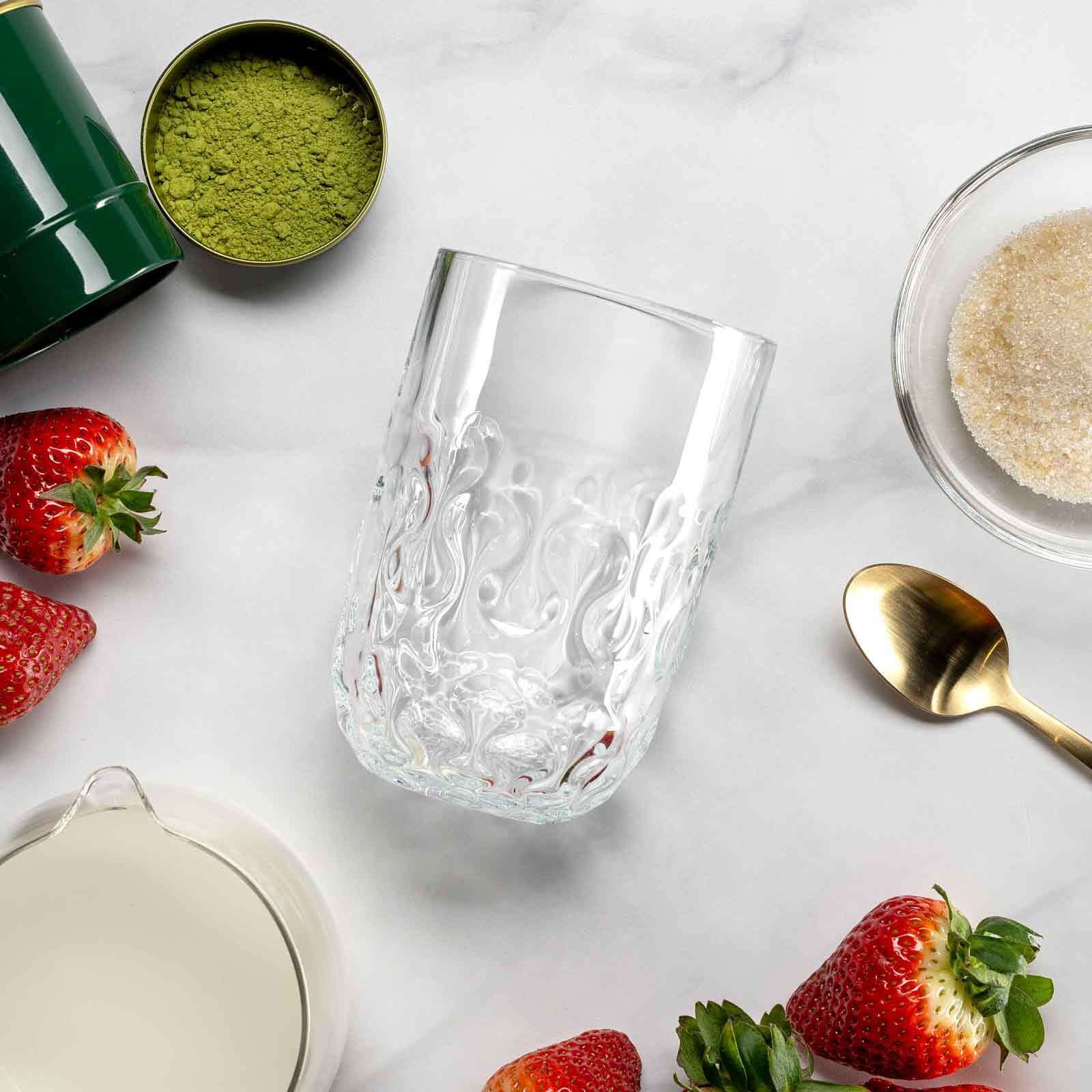 LEONARDO Latte-Macchiato-Glas Gocce Latte Macchiato Gläser (2) 390 ml 2er Set, 2-tlg., Glas