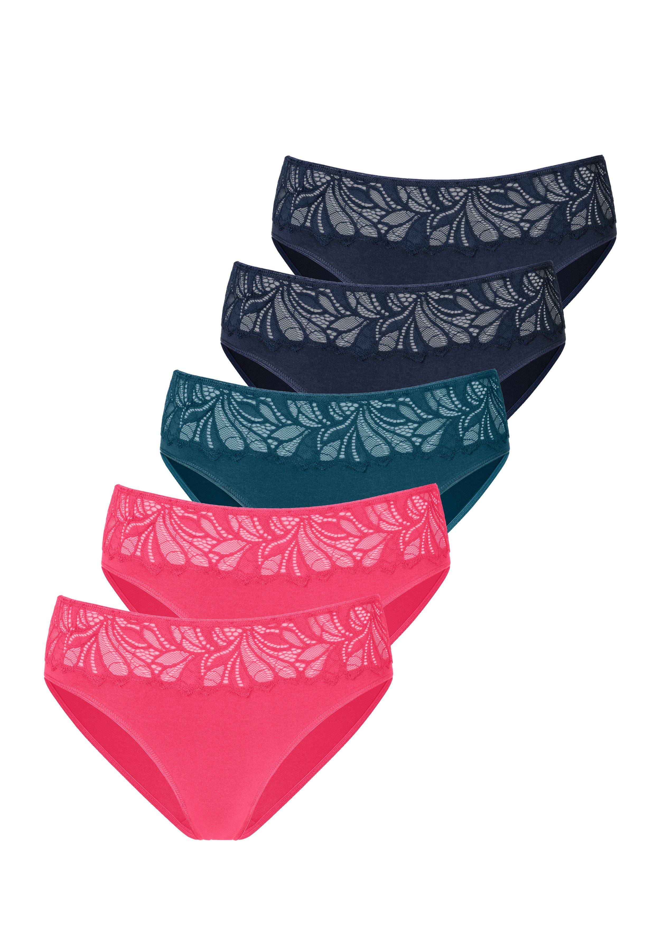 Vivance by Lascana Jazz-Pants Slips (5er-Pack) aus elastischer Baumwoll-Qualität