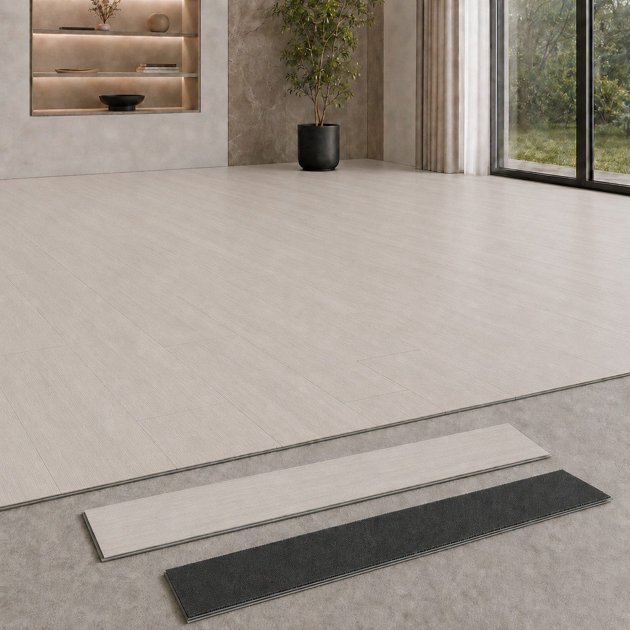 Berti Graf Designboden SPC Klick-Vinylboden 5 mm wasserfest in moderner Dielenoptik, kleberfrei, mit Trittschalldämmung, pflegeleicht