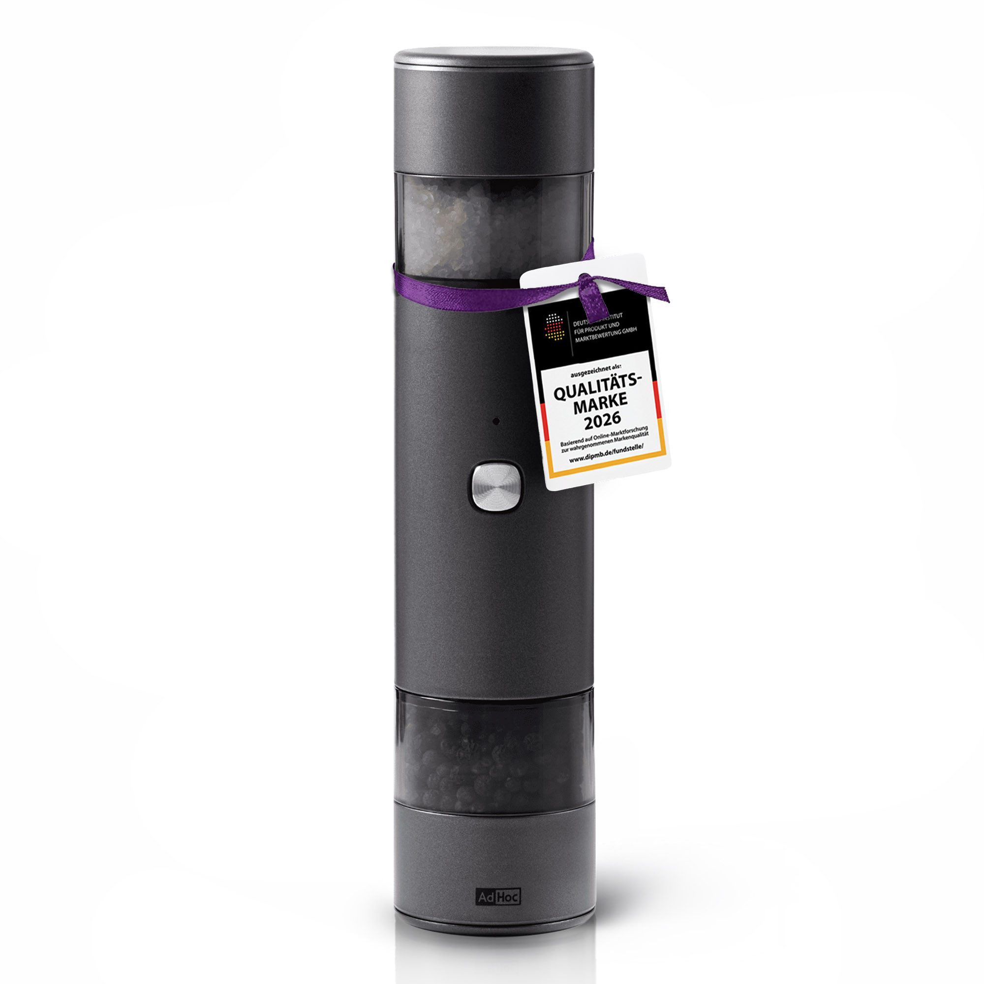 AdHoc Salz-/Pfeffermühle i.Mill Duo Akku, CeraCut® Ceramic-Mahlwerk, GravitySwitch-Automatik, SilentDrive-Motor