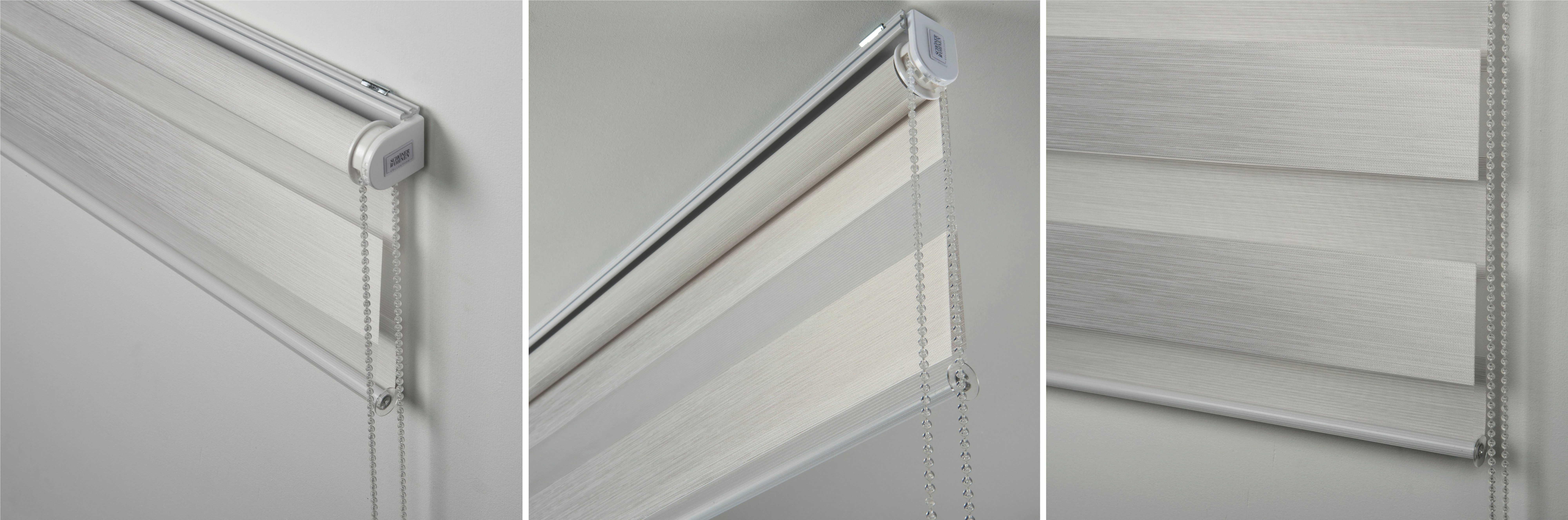 Doppelrollo Tilda, SCHÖNER WOHNEN-Kollektion, transparent, mit Bohren/ohne Bohren, freihängend, Klemmfix, geklemmt, silberne oder weiße Rollo-Technik