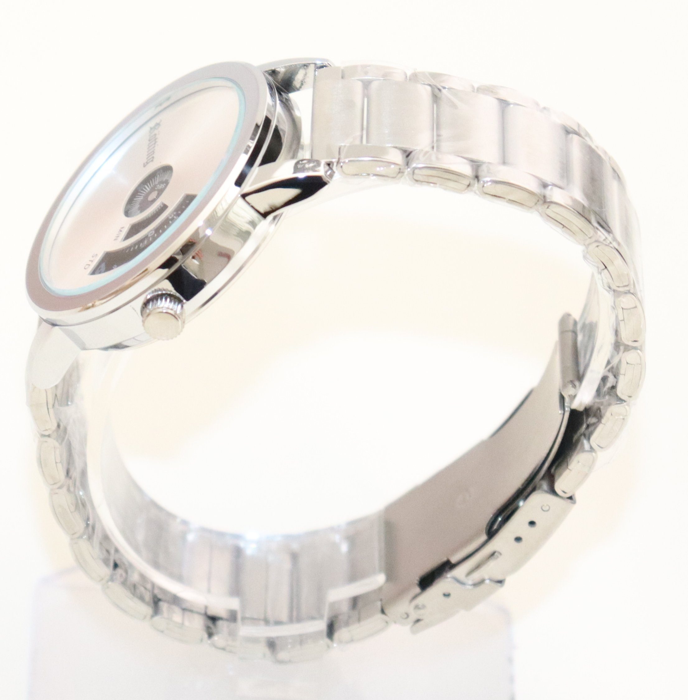Rötting Design Quarzuhr Herrenuhr silberfarben Ziffernblatt mit einer innovativen Zeitanzeige, aus der Collection "Rötting"