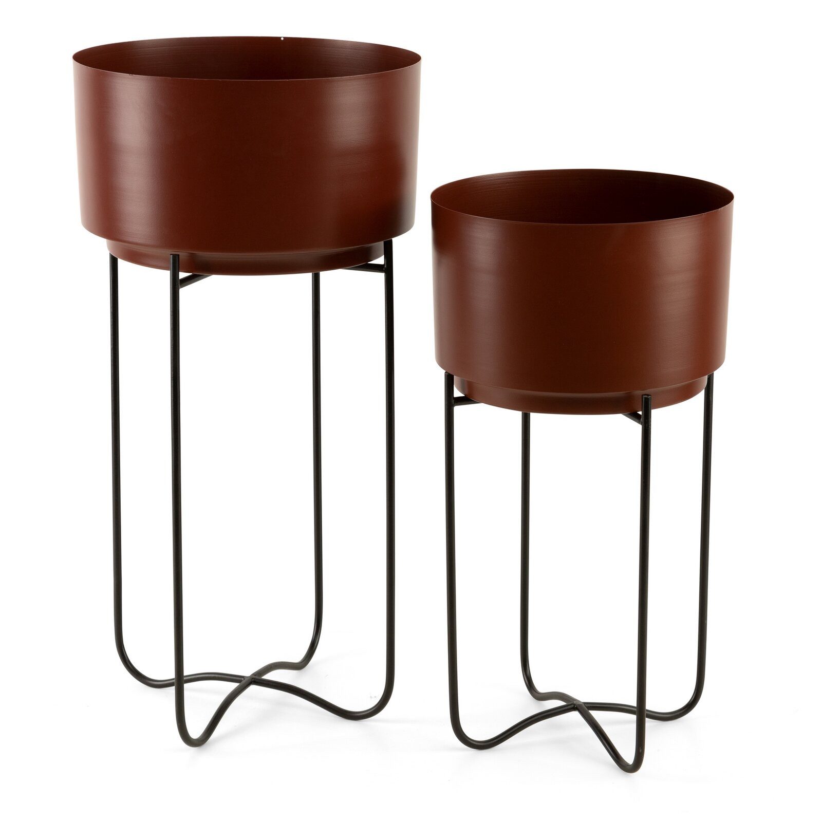 Eurofirany Blumentopf Blumentopf, Blumetopf mit elegantem Ständer aus Metall Gold Schwarz Weiß Blau
