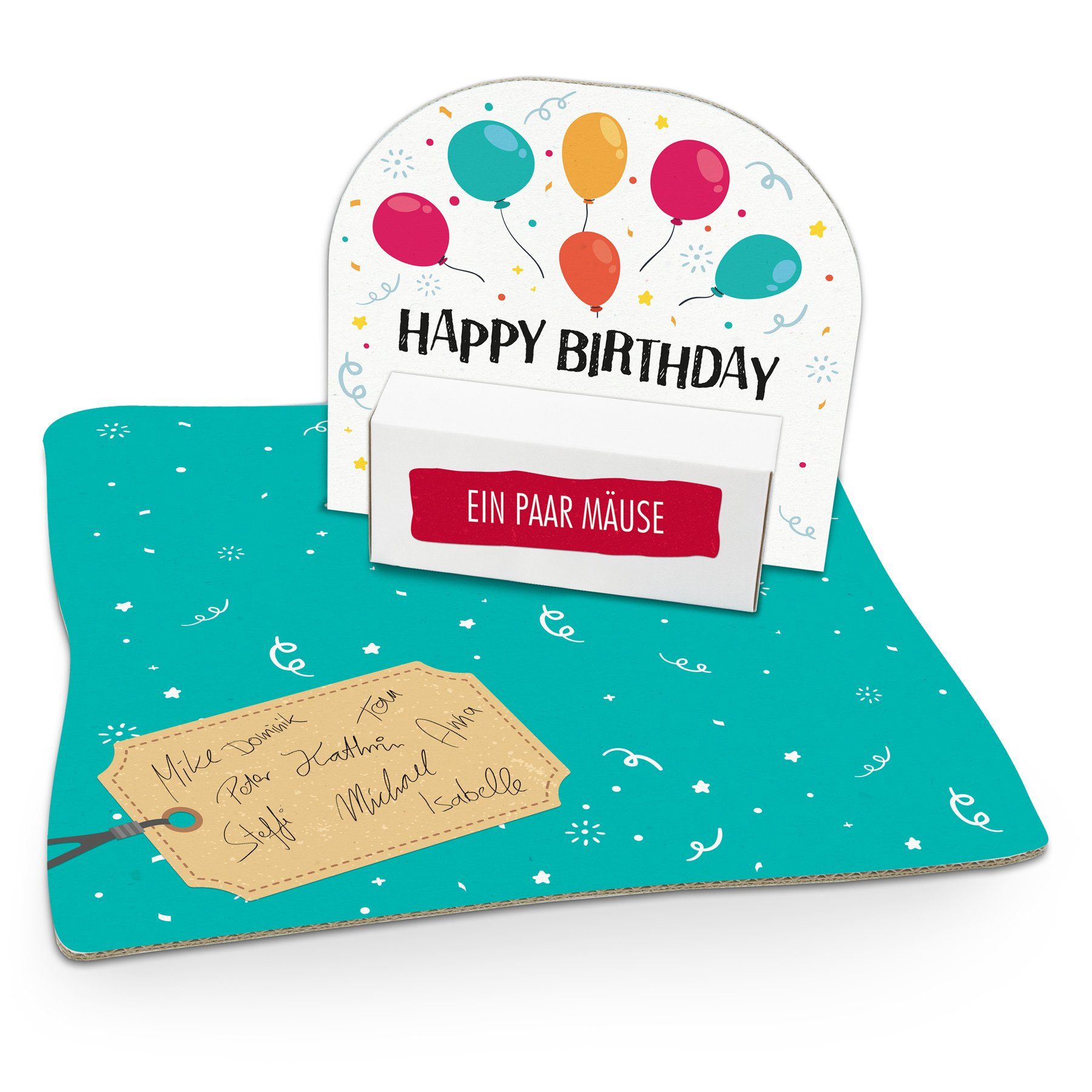 Happy Geldgeschenkverpackung Luftballons itenga (Motiv 100) itenga Birthday G Grußkarten