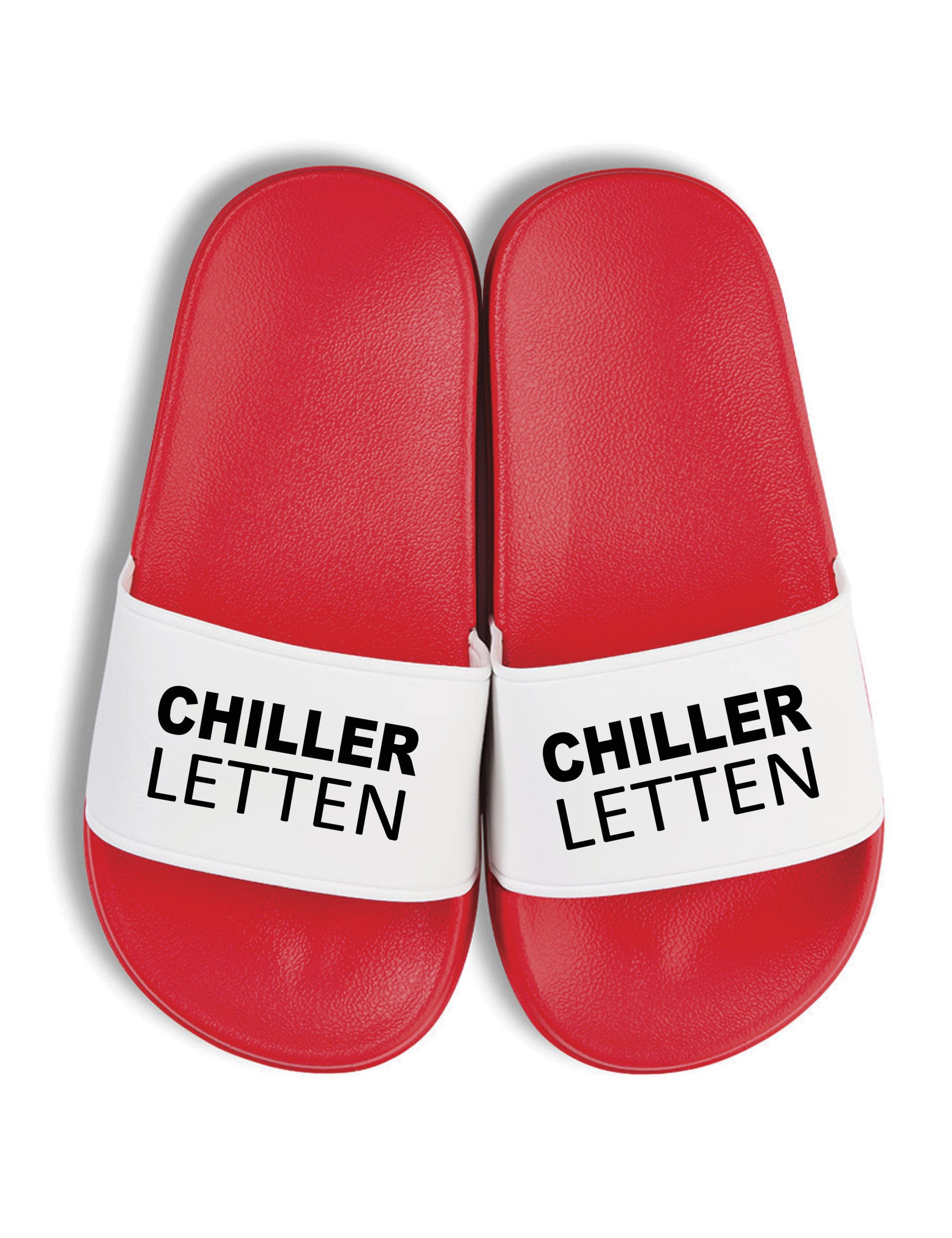 Kinder Badelatschen "Chiller Letten" Fun-Print lustig Geschenk Badeschuh