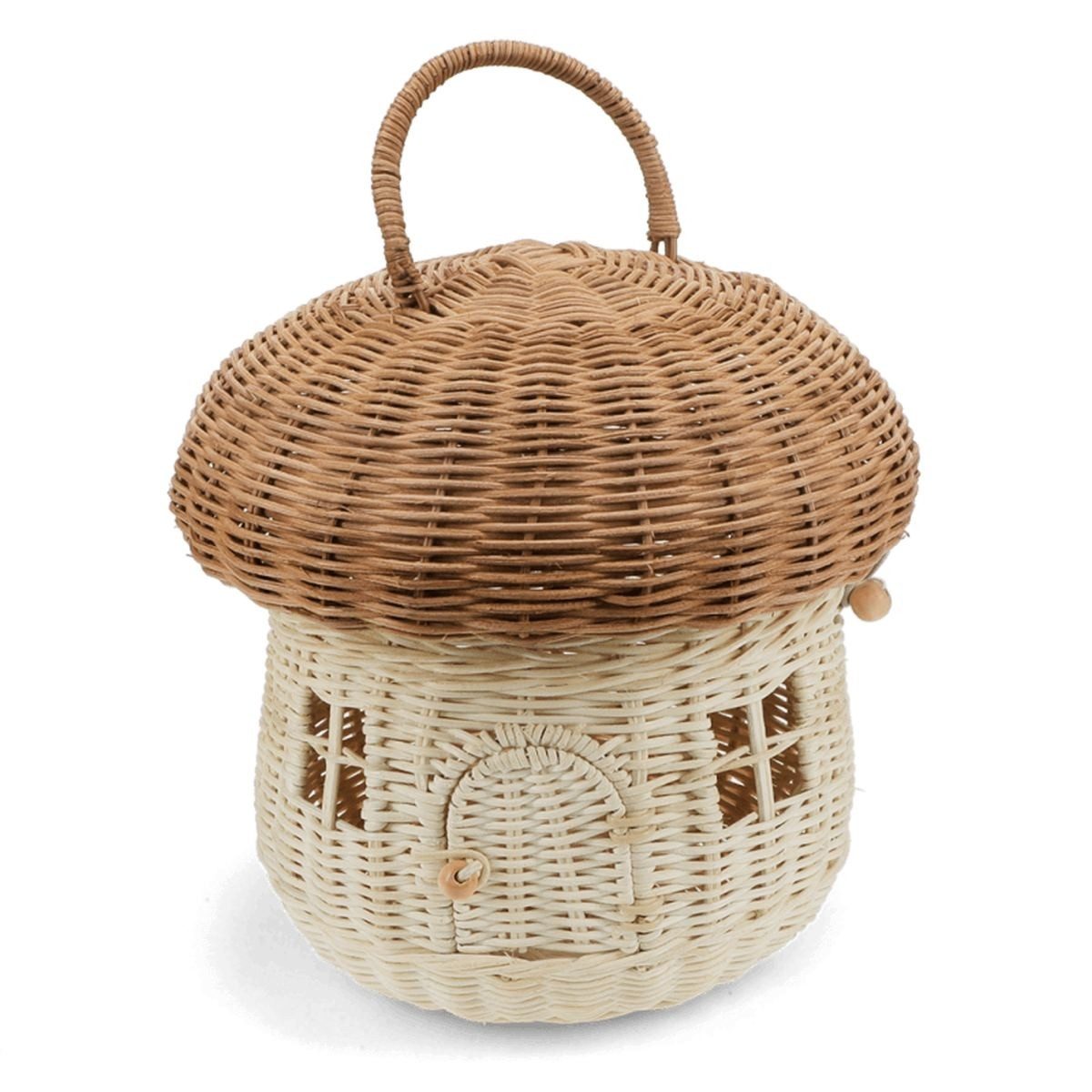 Rex London Aufbewahrungskorb Rattan Korb Pilz Ø22cm Deko Aufbewahrung Gartendeko