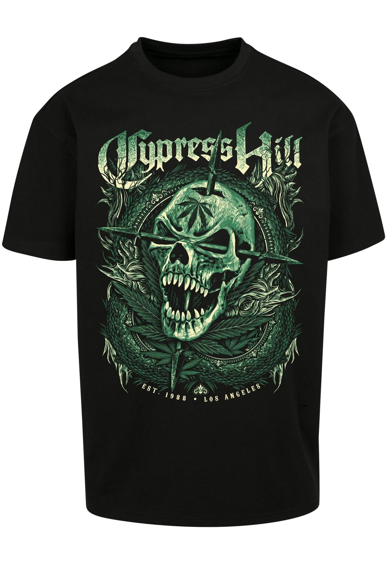 MisterTee Kurzarmshirt Herren Cypress Hill Skull Face Oversize Tee (1-tlg)