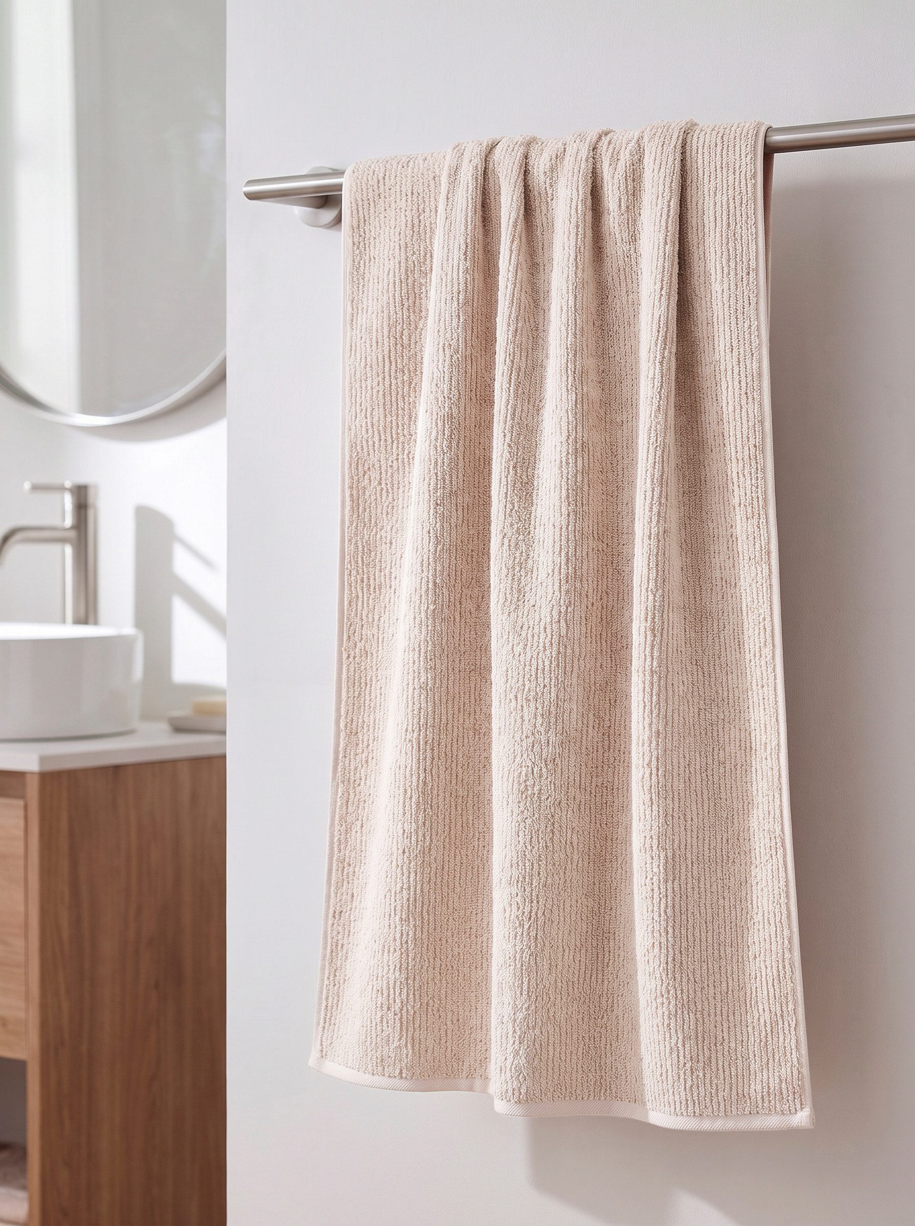 OTTO home Badetuch Riva, 80x150, Premium Handtücher, 500 gr/m², Webfrottier (1-St), Hoch-Tief-Struktur, Streifen, weich, 5 Jahre Garantie