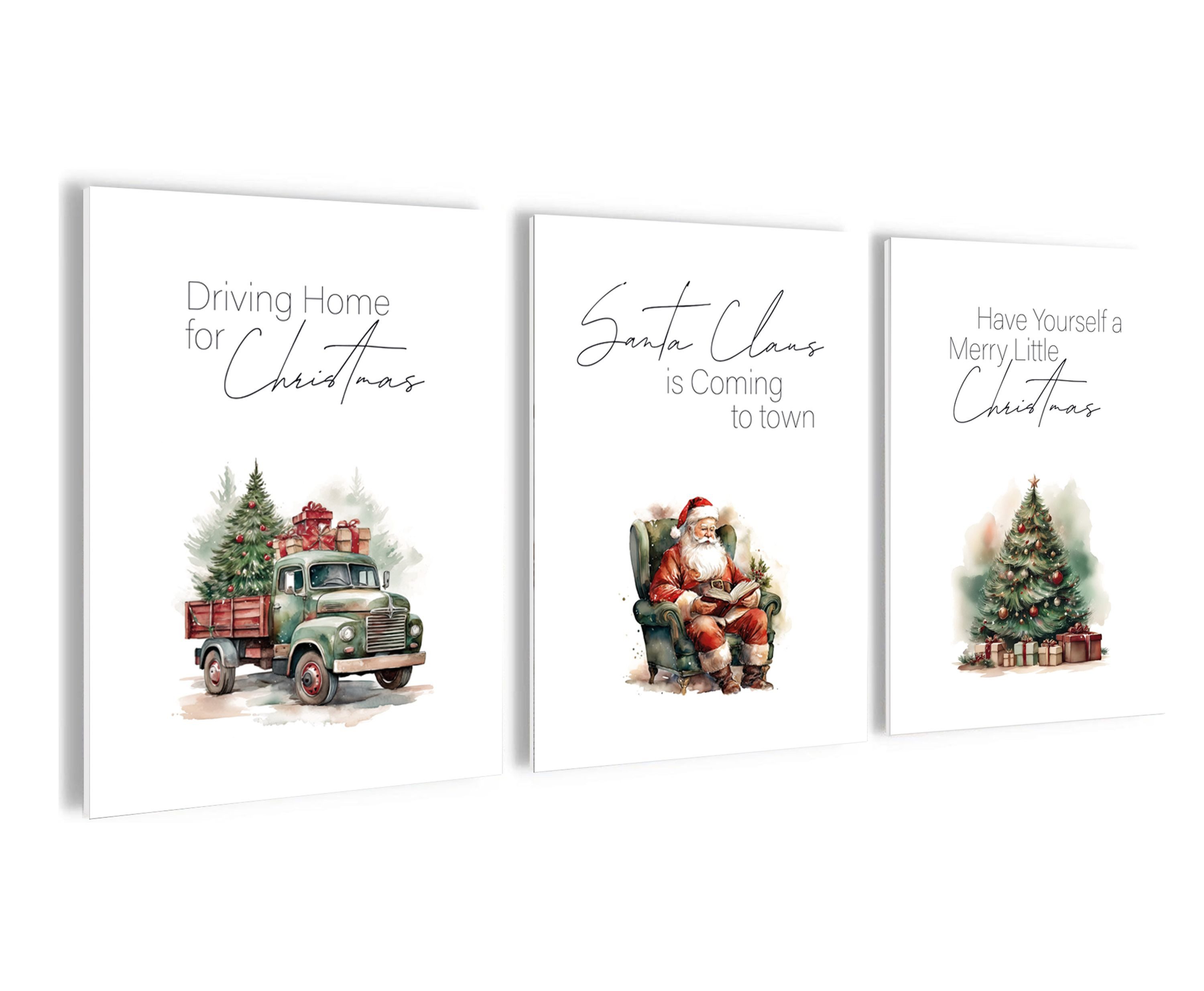 artissimo Mehrteilige Bilder Bilderset, Wandbilder-Set, Poster Weihnachten, Weihnachtsdekoration, Weihnachtsdeko: Sprüche Weihnachten