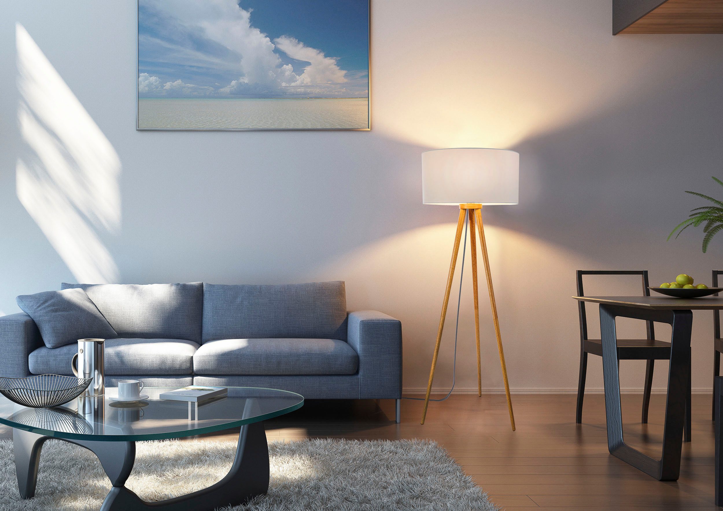 NOWA Stehlampe STABILO, ohne Leuchtmittel, Stehleuchte, Textil, Wohnbereich, Flur