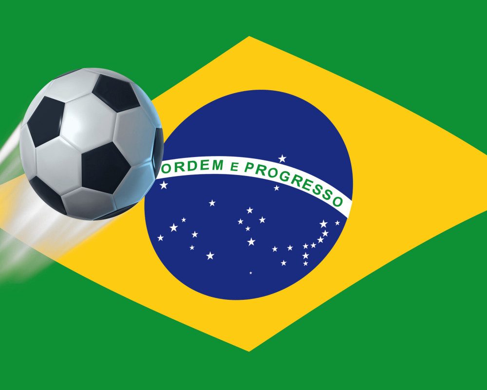 1art1 Poster FuÃŸball Kunstdruck Bild - Brasilien Länder-Flagge (40 x 50 cm)