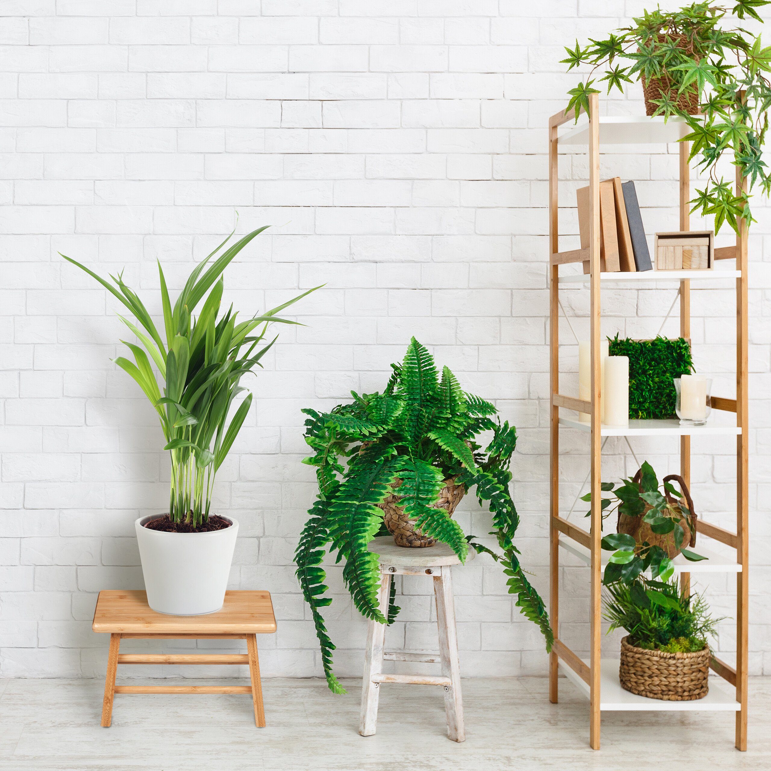 relaxdays Fußhocker Fußbank Bambus mit Griff günstig online kaufen