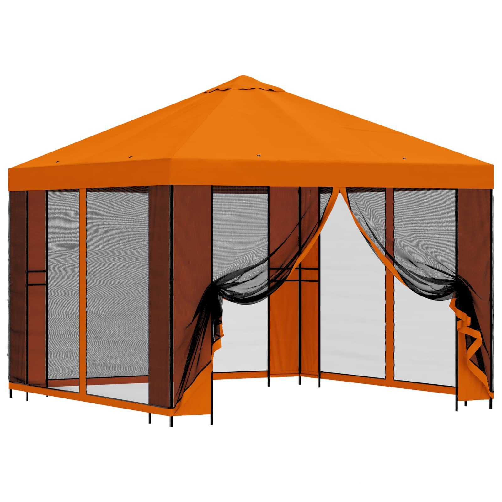 vidaXL Partyzelt Garten Pavillon mit Seitenwänden 3 x 3 m Orange