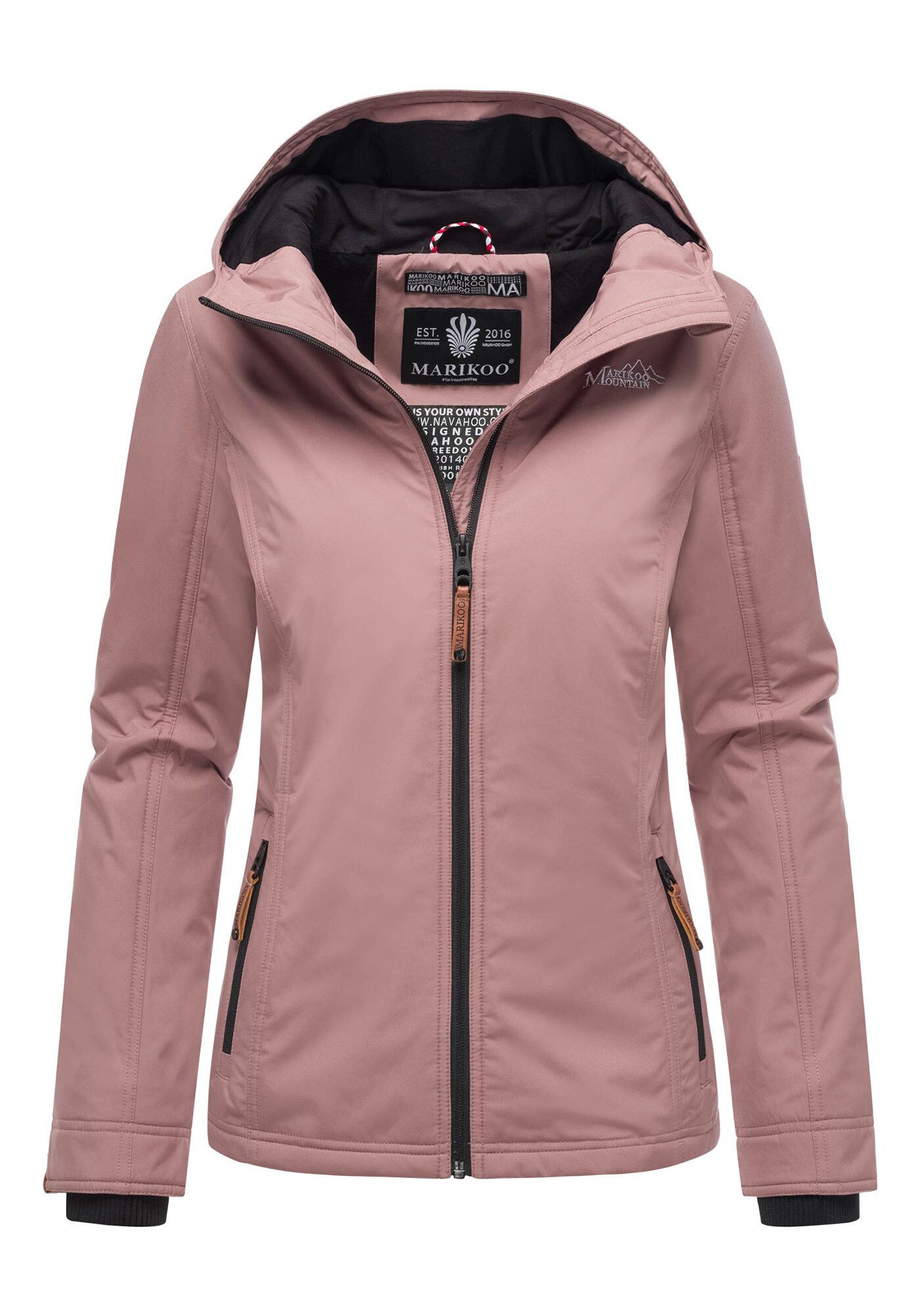 Marikoo Outdoorjacke Brombeere sportliche Übergangsjacke mit Kapuze günstig online kaufen