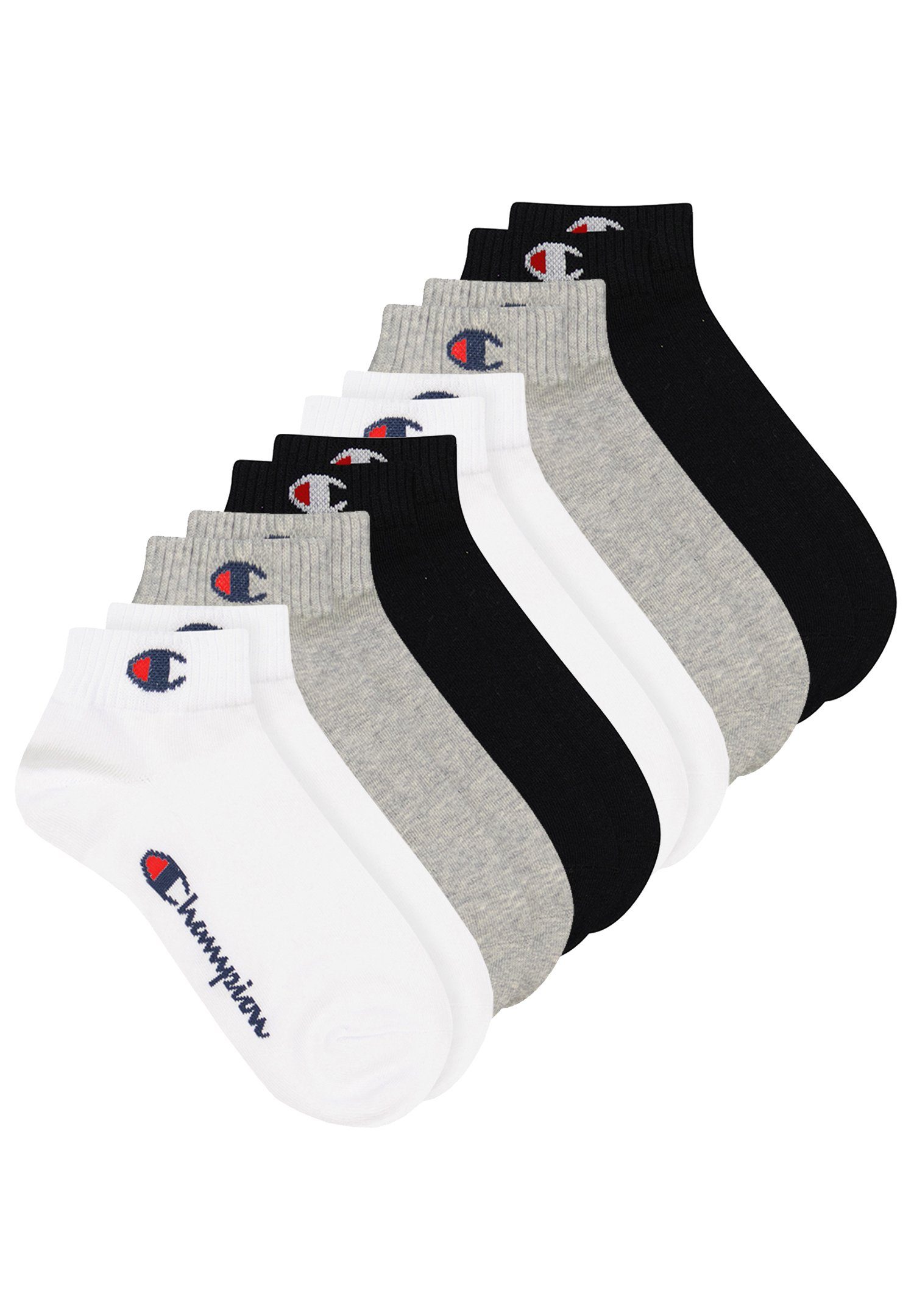 Champion Kurzsocken Quarter - (6-Paar) Socks 6pk 882 grey/white/black