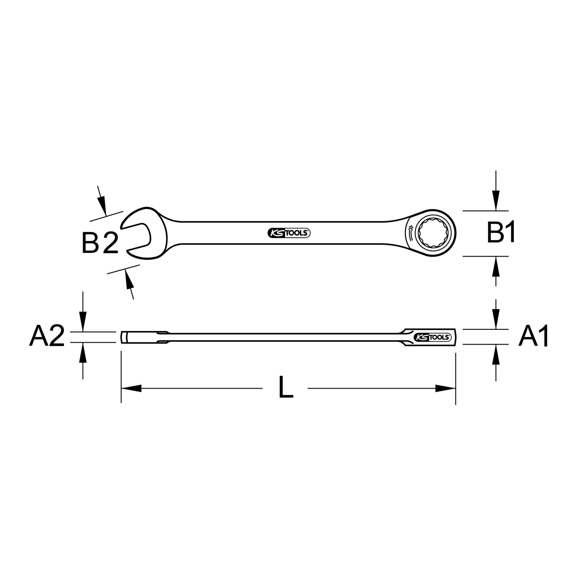 KS Tools Ratsche KS Tools TITANplus Ratschenringmaulschlüssel, 8mm