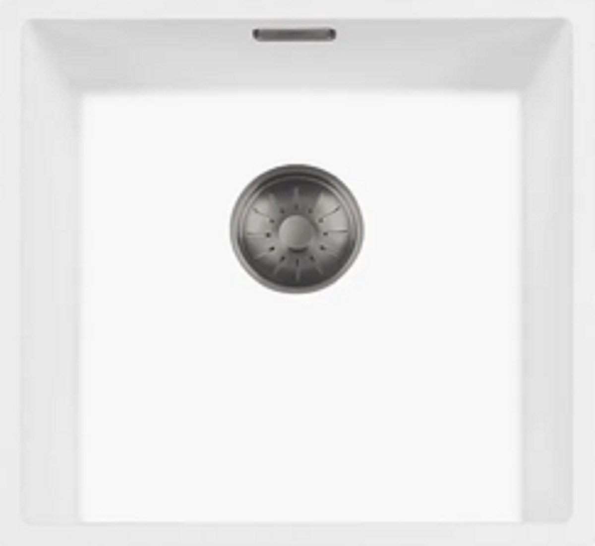 togo Küchenspüle 40WQ-FU-GunMetal, rechteckig, 44/44 cm, Weiße Quarz Spüle
