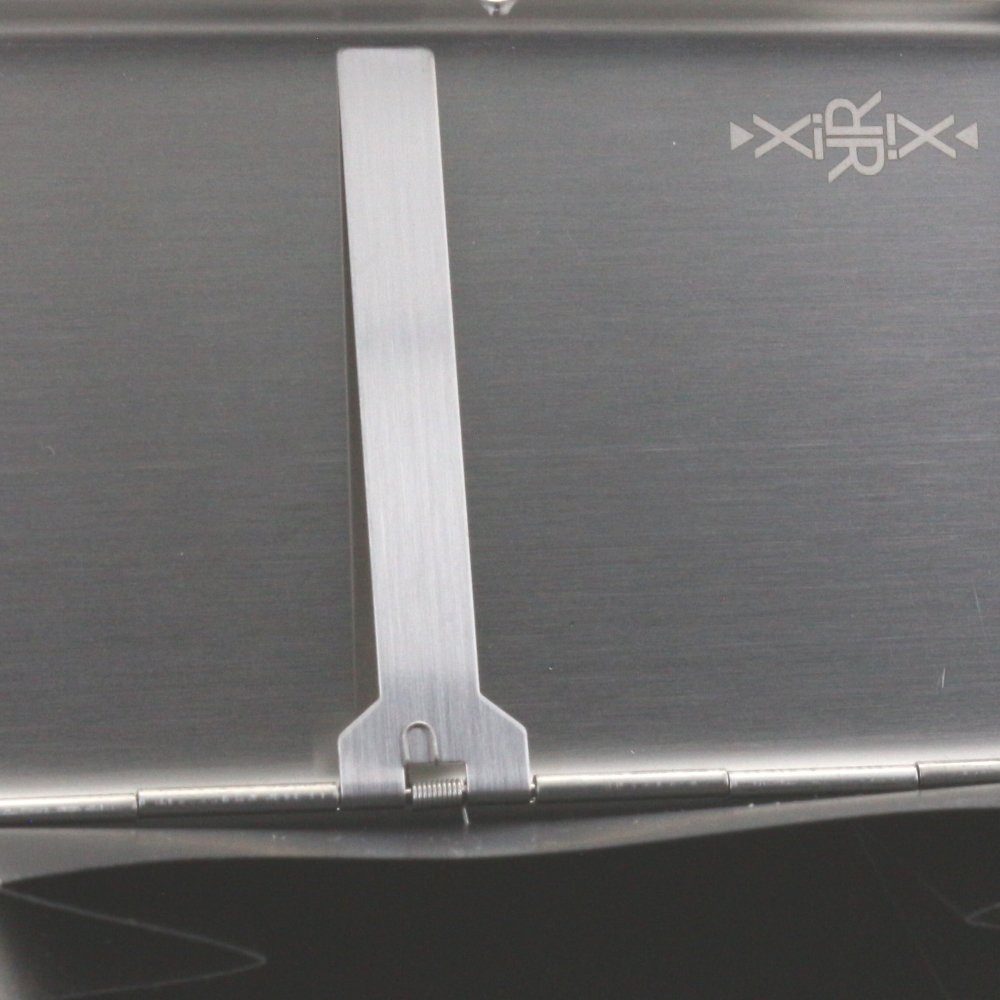 XiRRiX Kartenetui RFID Kartenetui Silber mit Geldklammer/Herren Alu Kreditkartenetui (Visitenkarten Etui, für bis zu drei Karten), mit Geldklammer im Inneren – Bild 4 von 5