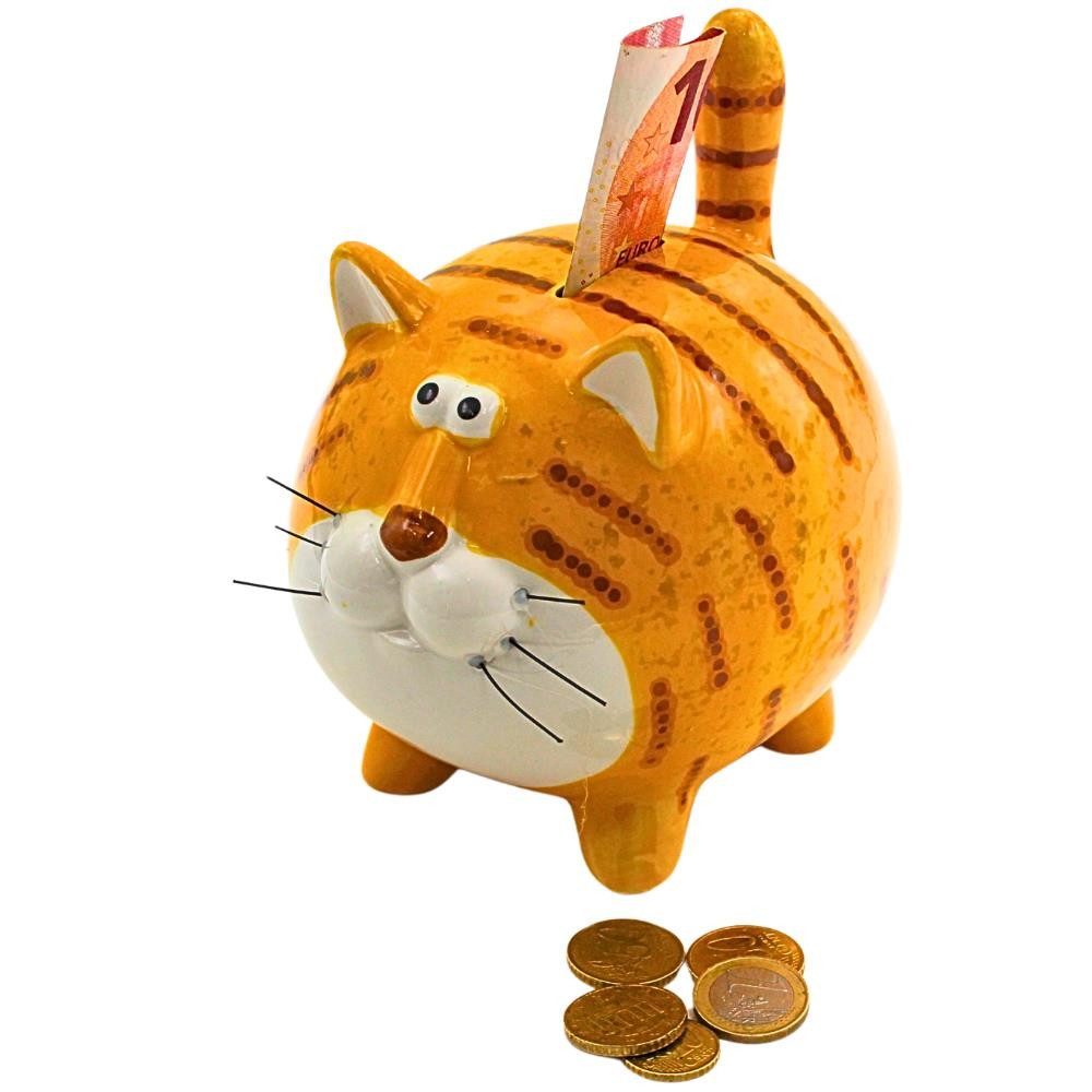 Dekohelden24 Spardose Spardosen in verschiedenen Varianten, (1-tlg), liebevolles Katzendesign, abschließbar, dekorativ