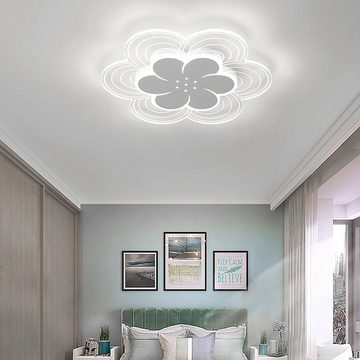 Daskoo Deckenleuchten 38W Blume Design LED Deckenlampe mit Fernbedienung Dimmbar Wohnzimmer, LED fest integriert, Warmweiß/Neutralweiß/Kaltweiß, LED Deckenleuchte, Stufenloses Dimmen