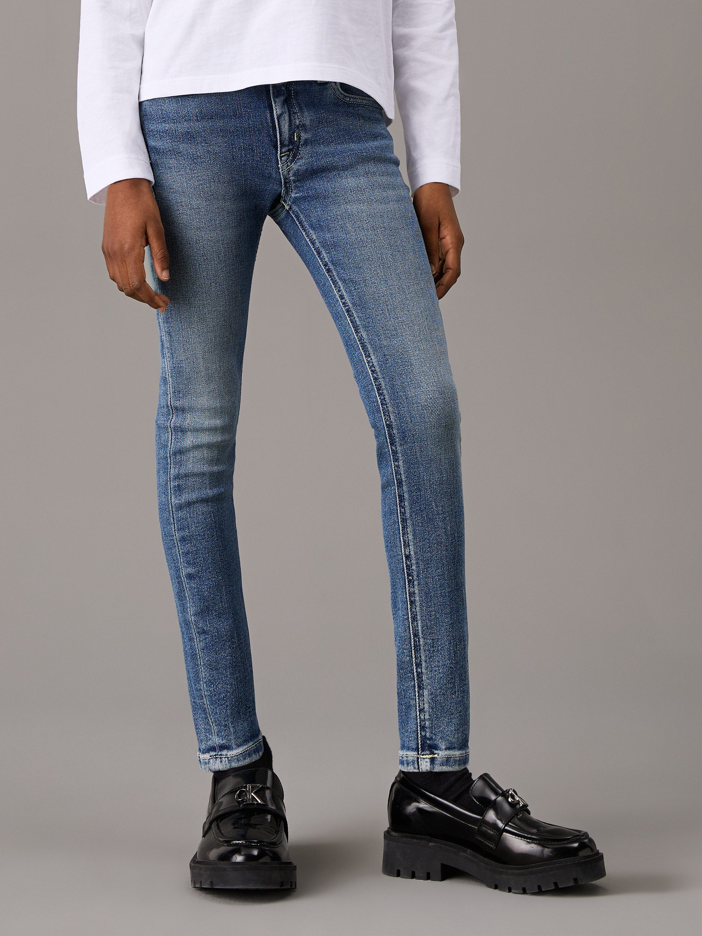 Calvin Klein Jeans Skinny-fit-Jeans Mr Skinny Mid Blue Pws Denim für Kinder bis 16 Jahre und im 5-Pocket-Style