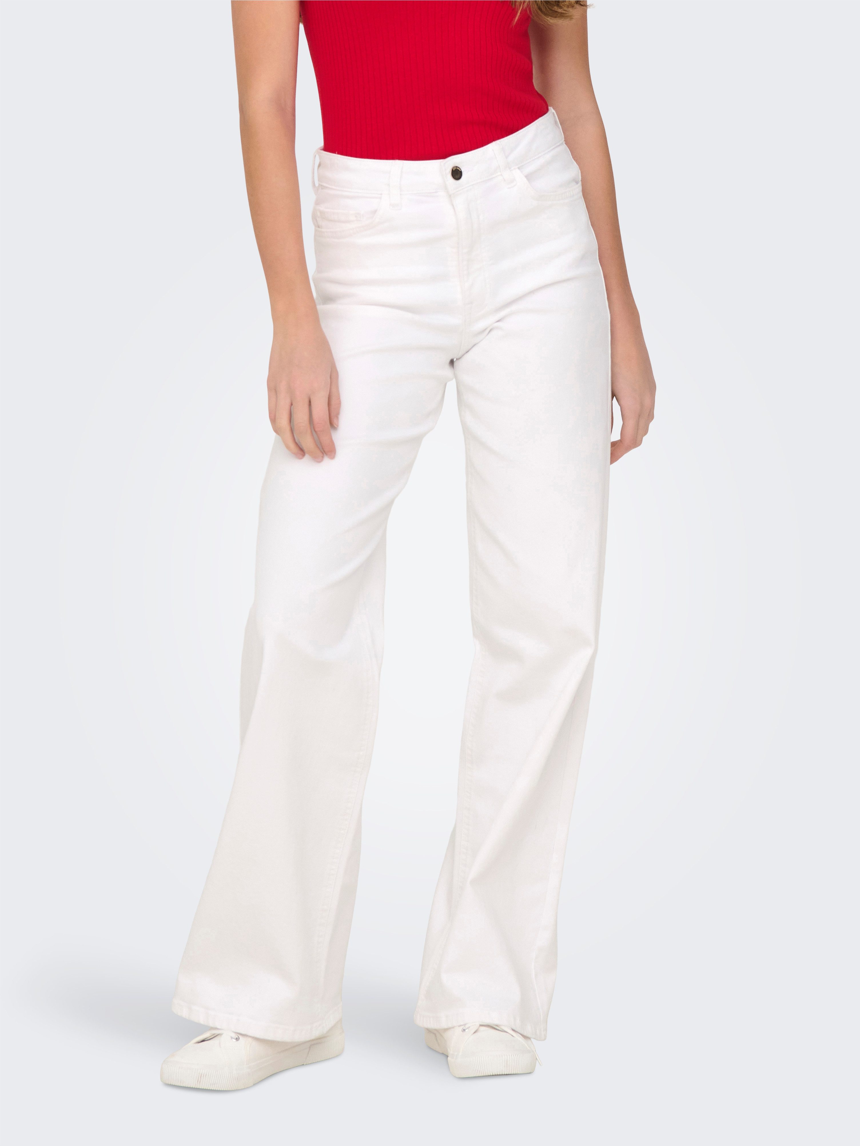 JDY High-waist-Jeans JDYFELINA-FINA HW WIDE WHITEJNS DNM NOOS günstig online kaufen