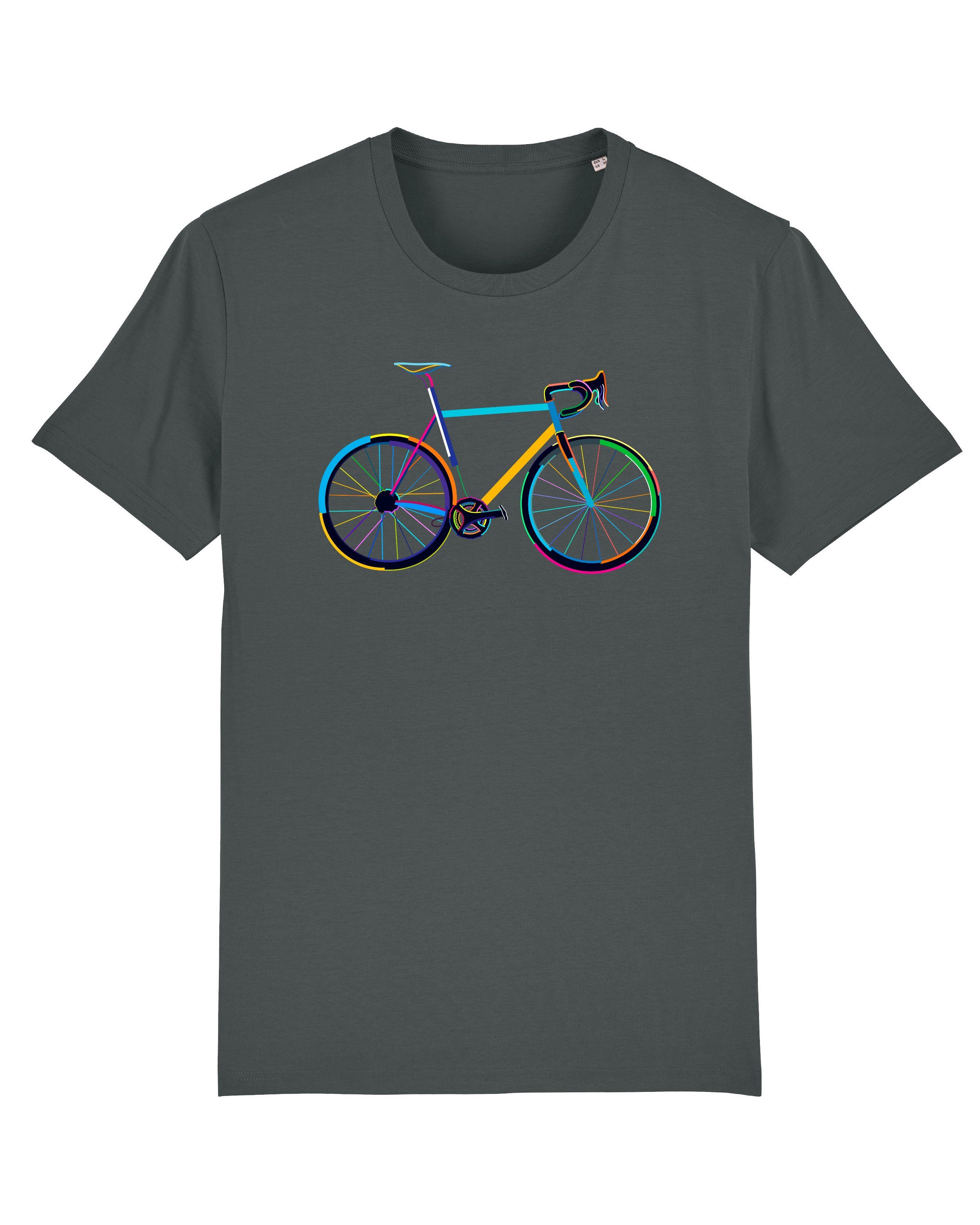 wat? Apparel Print-Shirt Fahrrad by night (1-tlg) antrazit