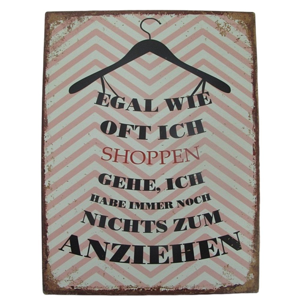 Metallschild Blechschild Reklameschild Egal wie oft ich Shoppe