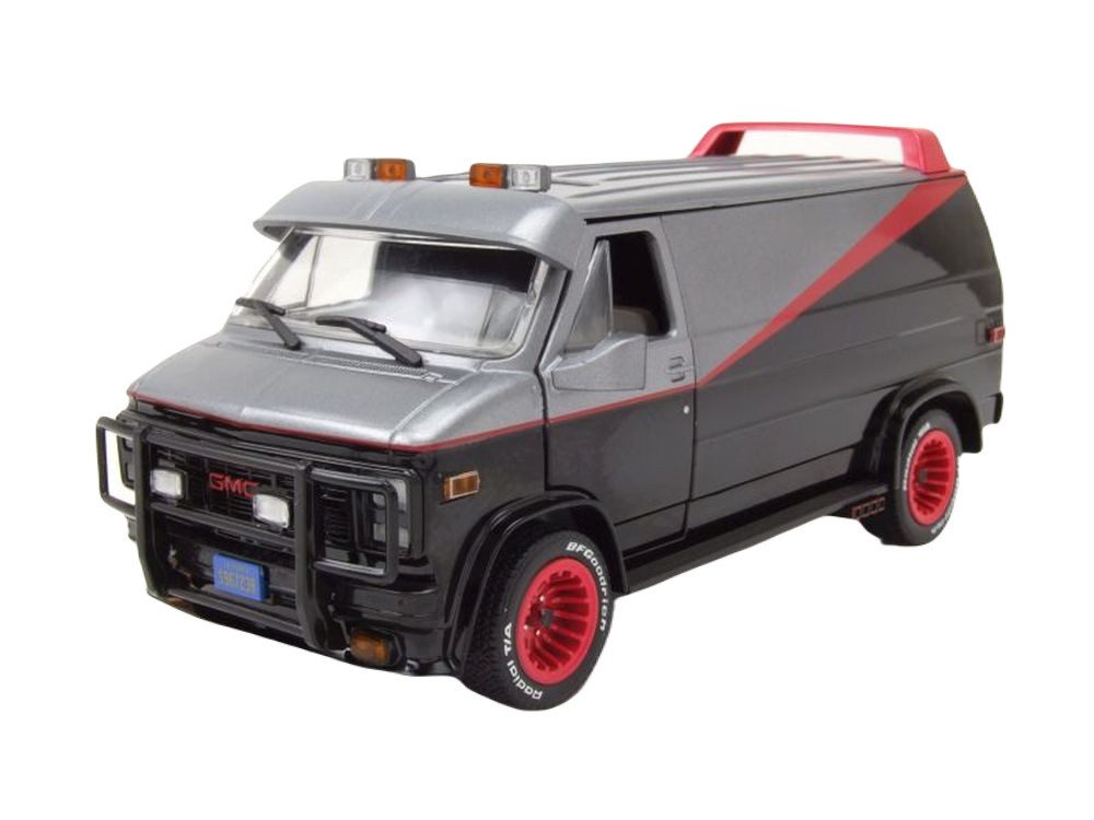 GREENLIGHT collectibles Modellauto GMC Vandura A-Team Van 1983 TV-Serienmodell grau schwarz, Maßstab 1:24
